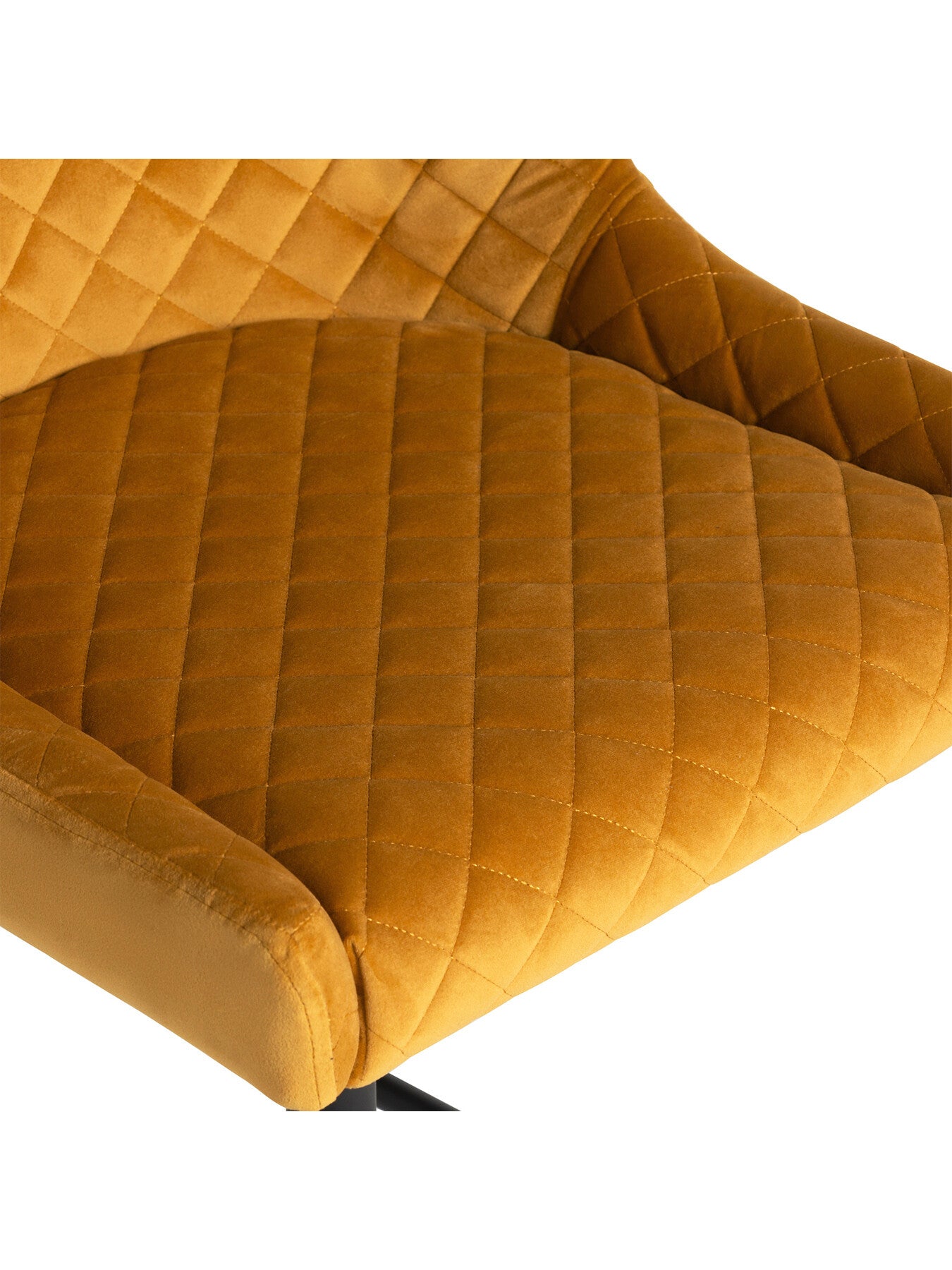 Yellow Rivington Golden Velvet Quilted Counter Stool