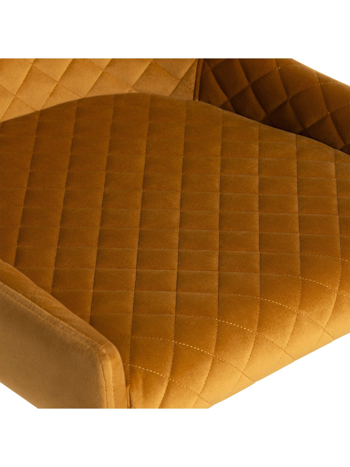 Yellow Rivington Golden Velvet Quilted Dining Chair