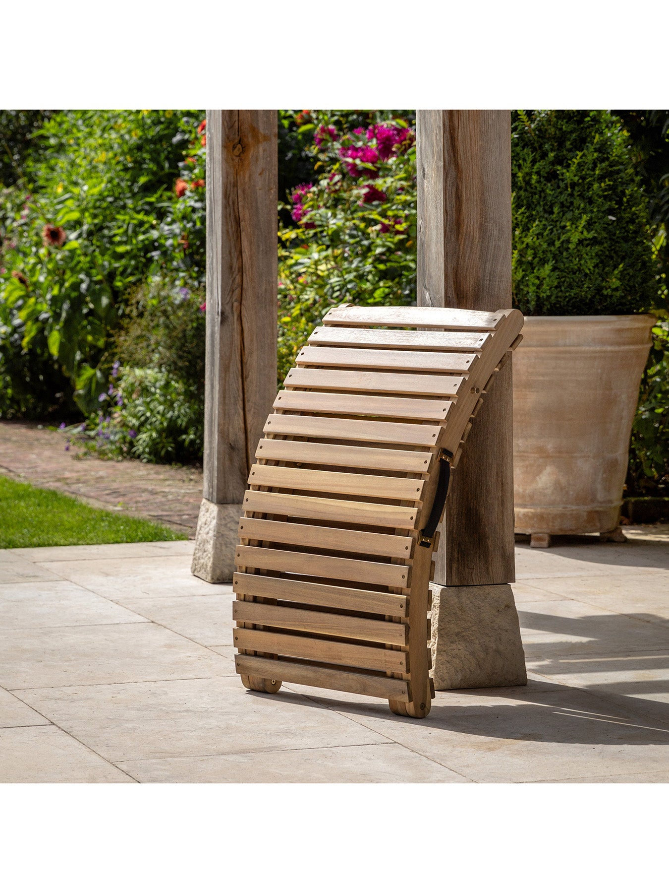 Ammos Foldaway Acacia Sunlounger