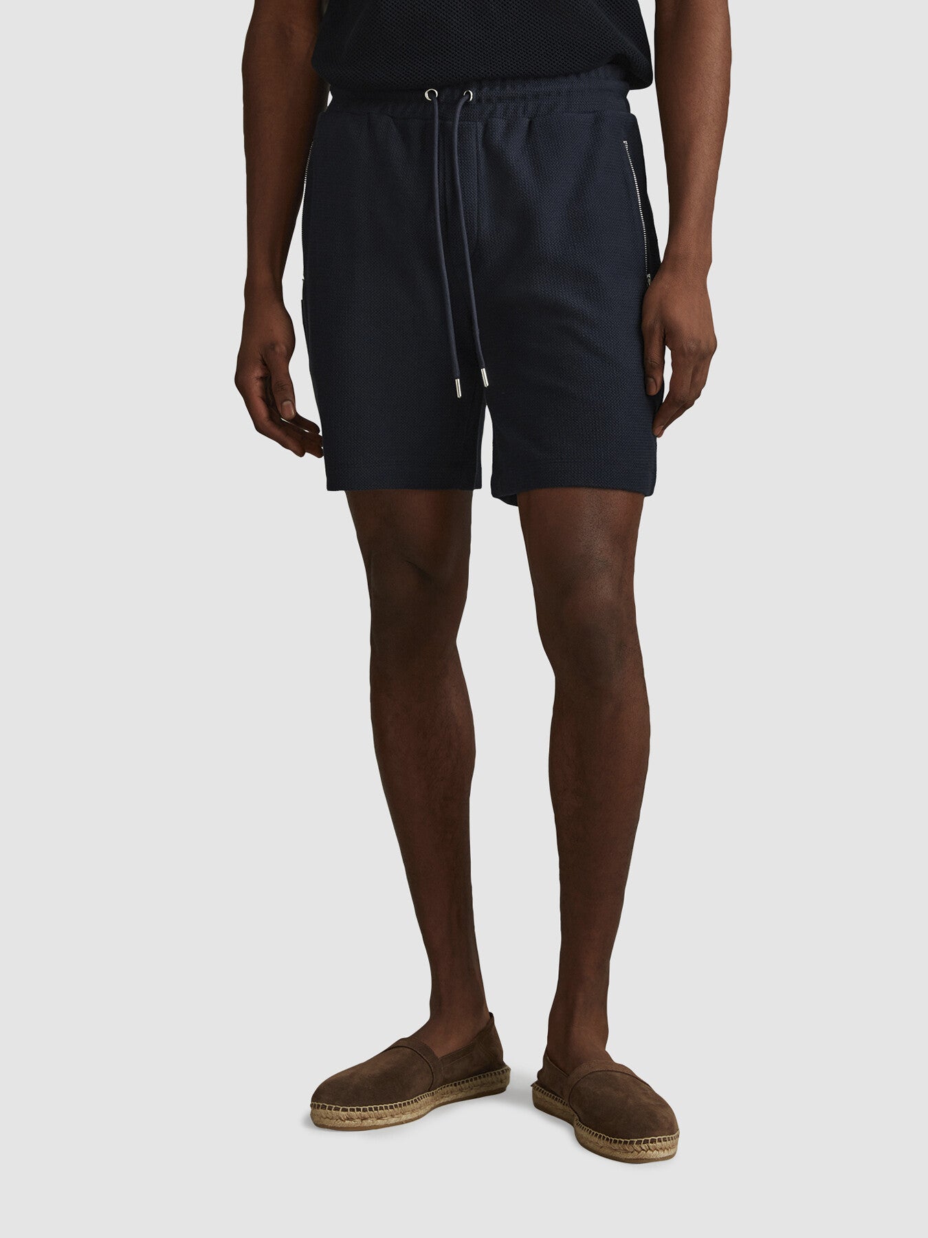 Hester Textured Cotton Drawstring Shorts