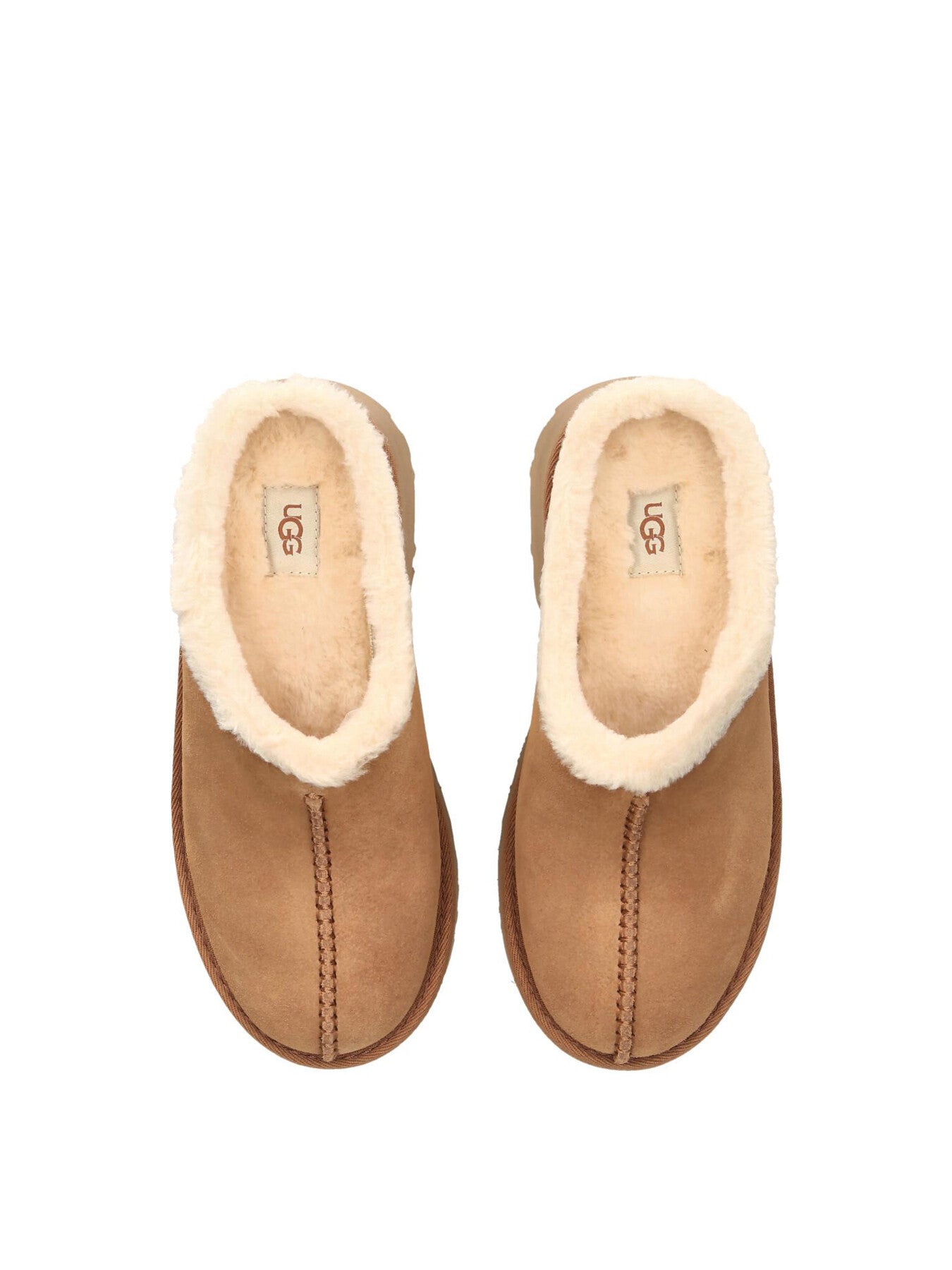 New Heights Cozy Clog Suede Slip Ons Tan
