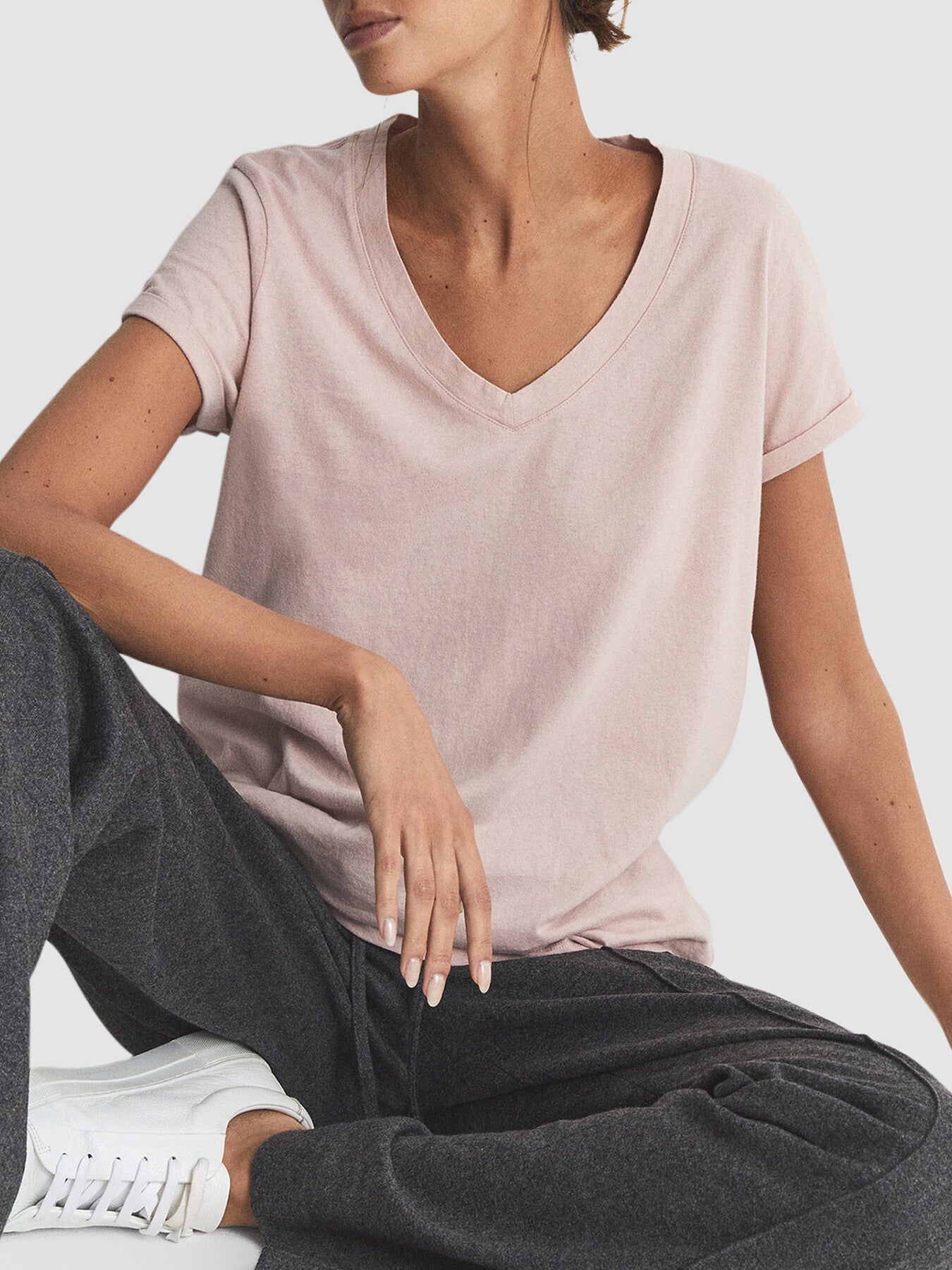 Luana Cotton-Jersey V-Neck T-Shirt