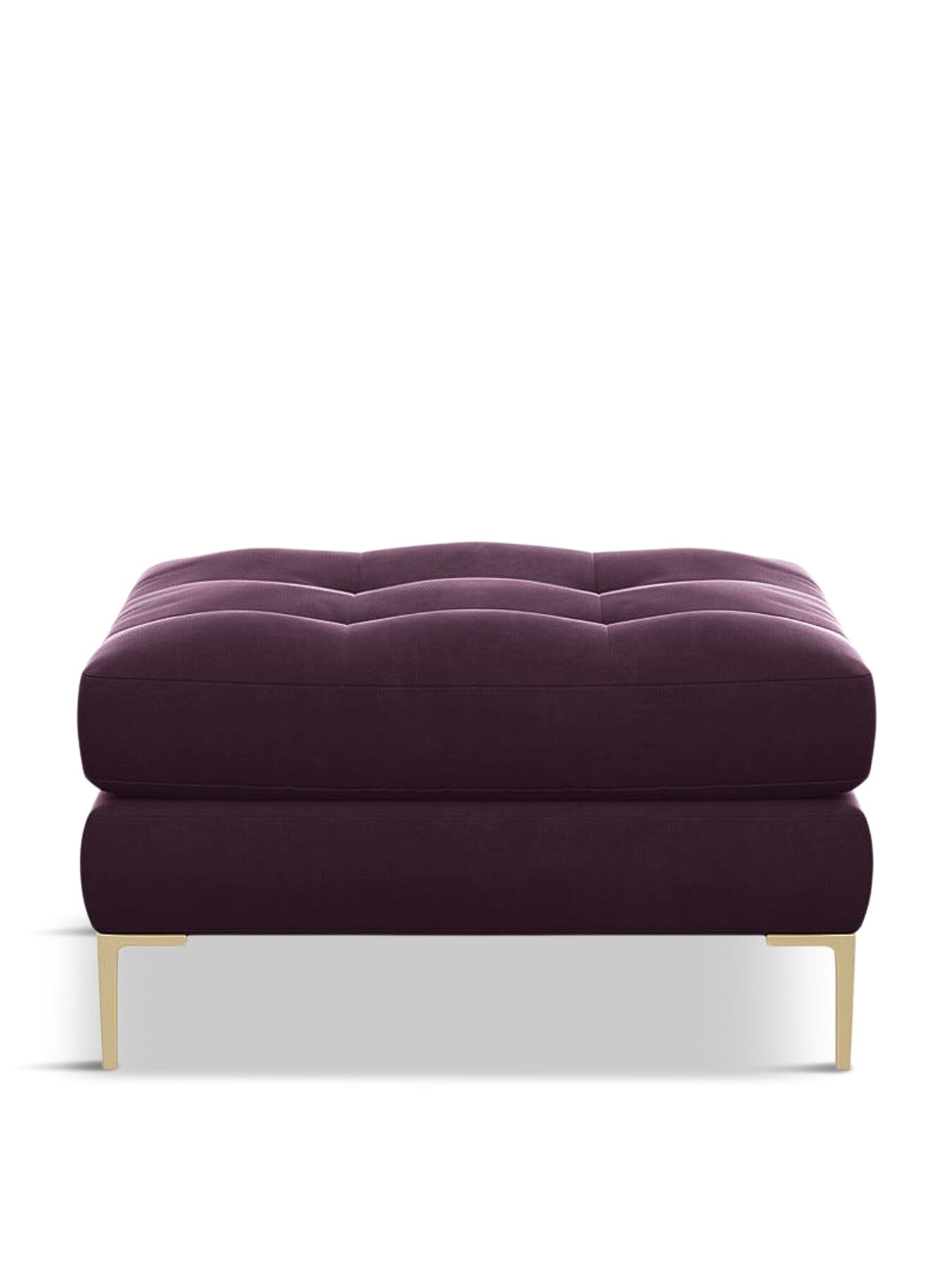 Eton 3-Seater Sofa Cotton Velvet Grape Brass Feet