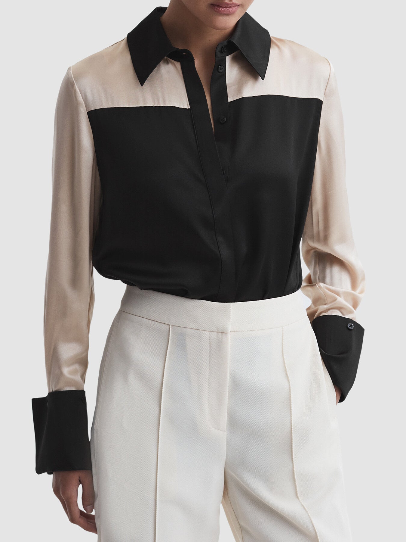 Lorey Silk Colourblock Shirt