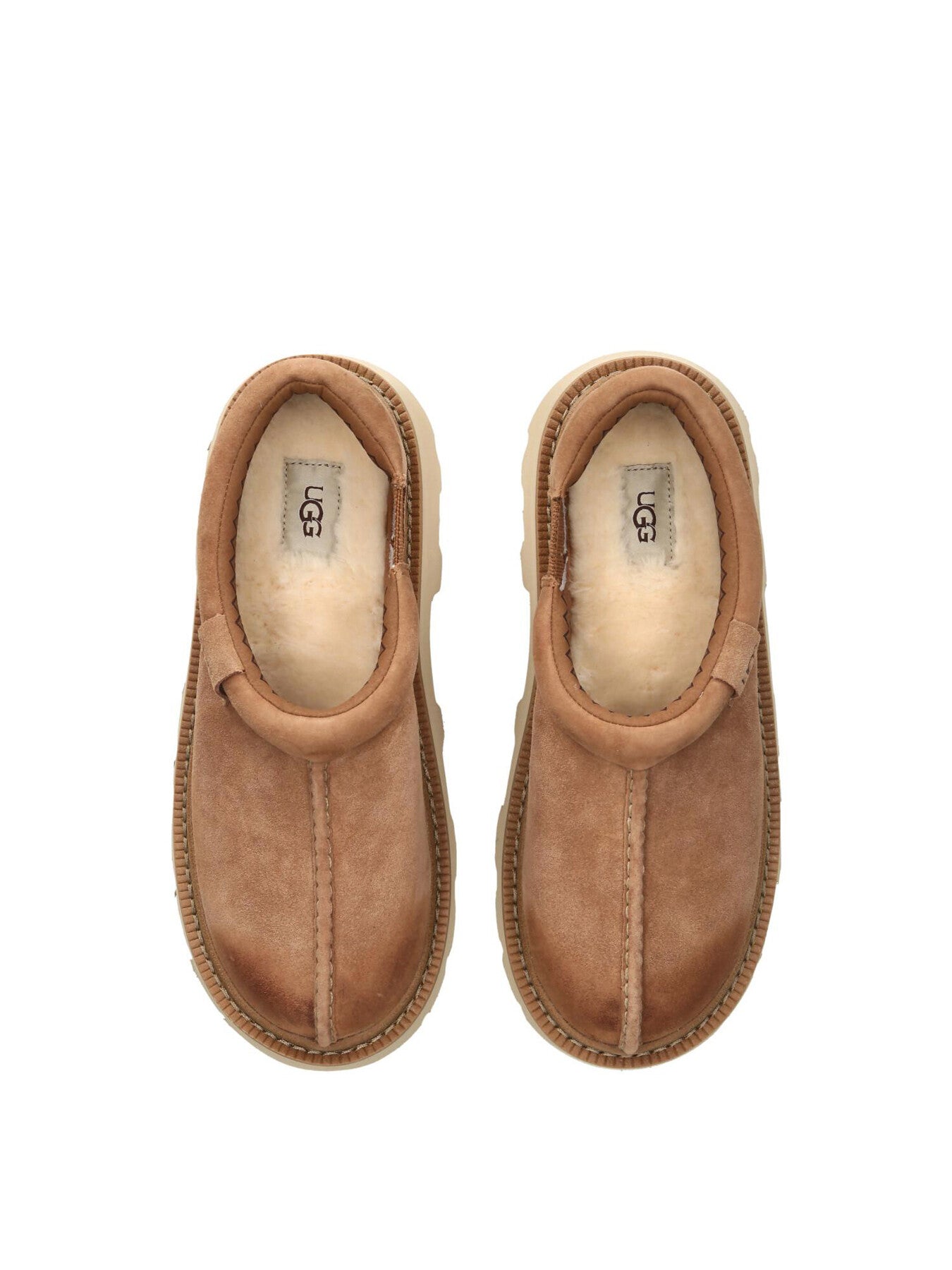 Mens Tasman Lug Suede Mules Rust