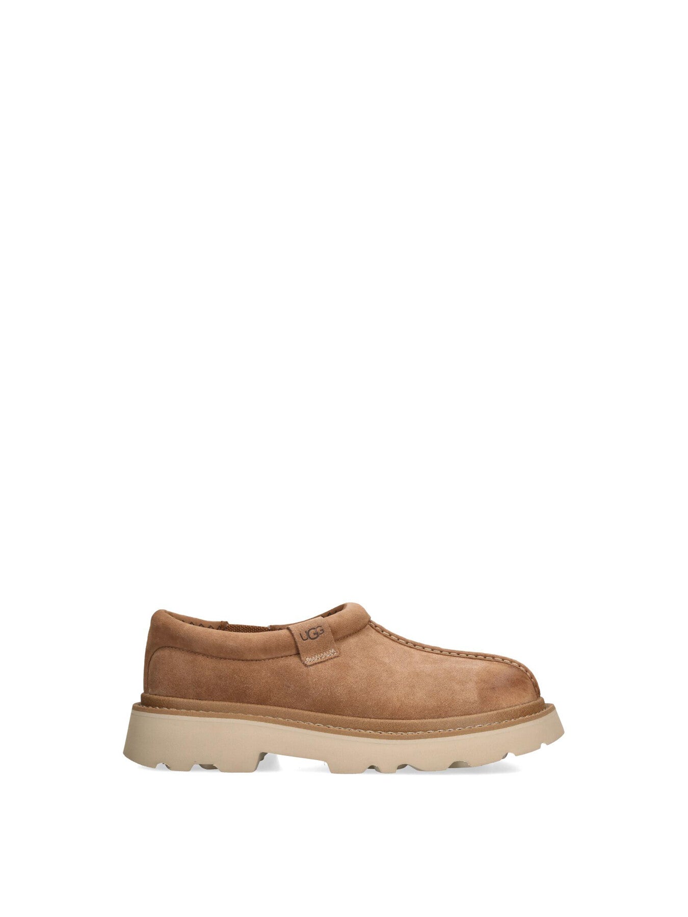 Mens Tasman Lug Suede Mules Rust