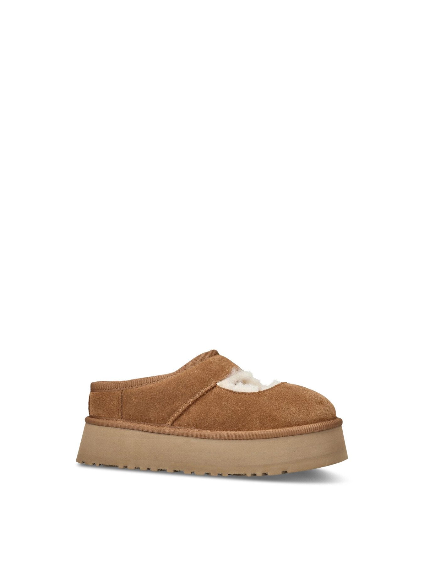 Womens Bea Mary Jane Suede Flatform Chestnut