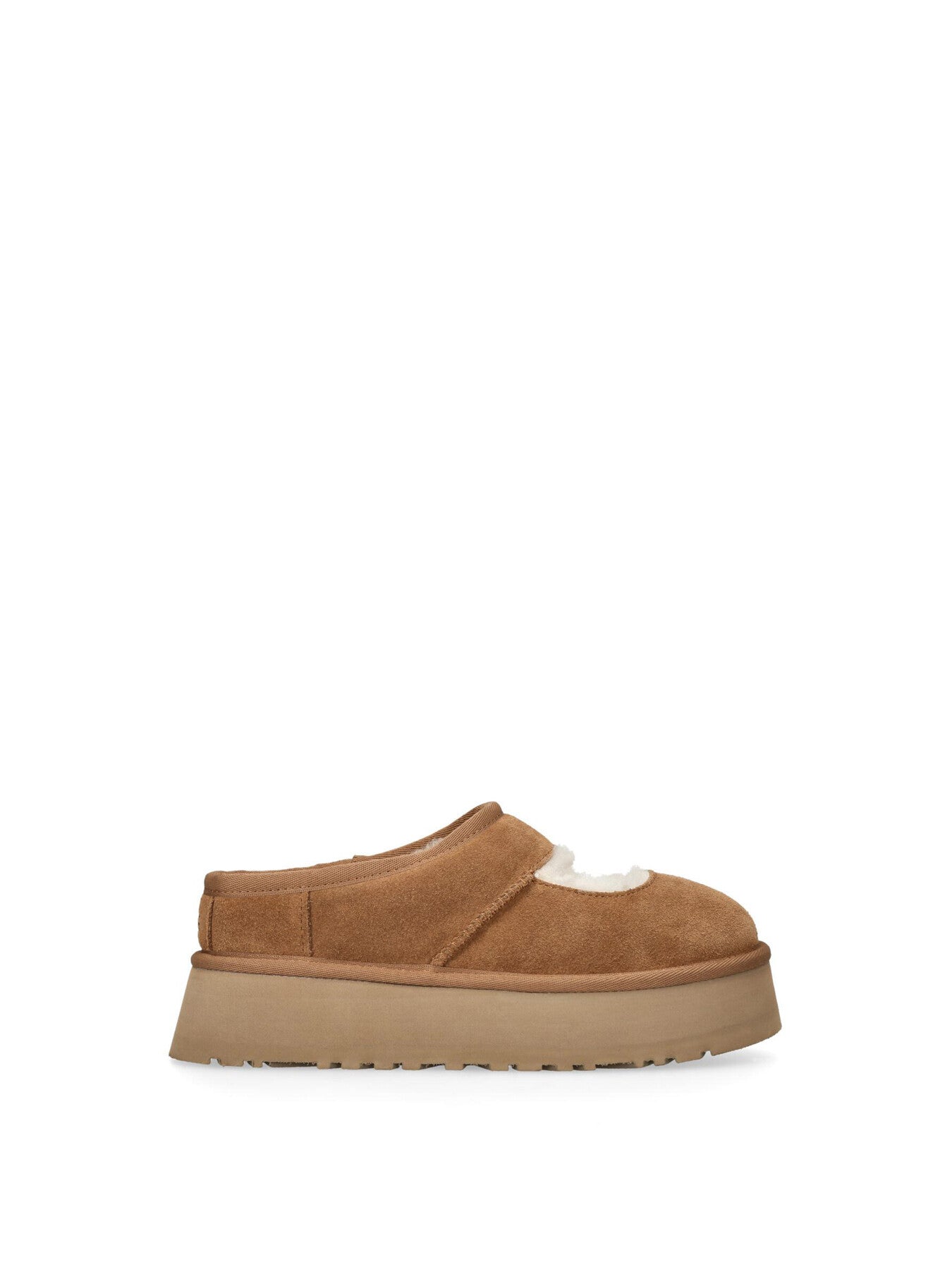 Womens Bea Mary Jane Suede Flatform Chestnut