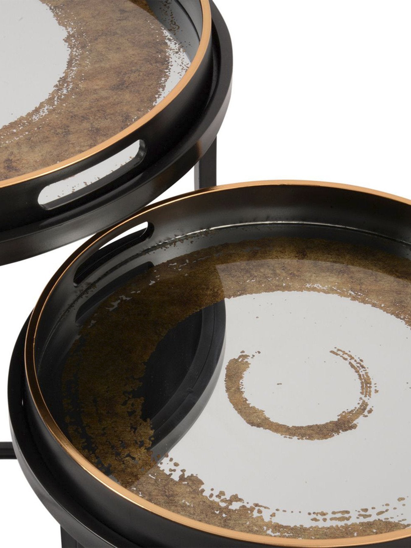 Gold and Black Swirl Tables (Set of 2)
