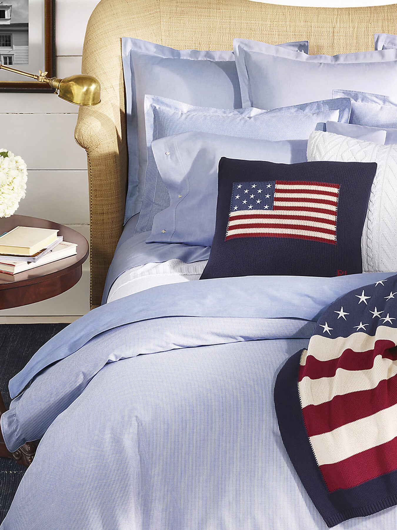 Oxford Square Pillowcase Blue