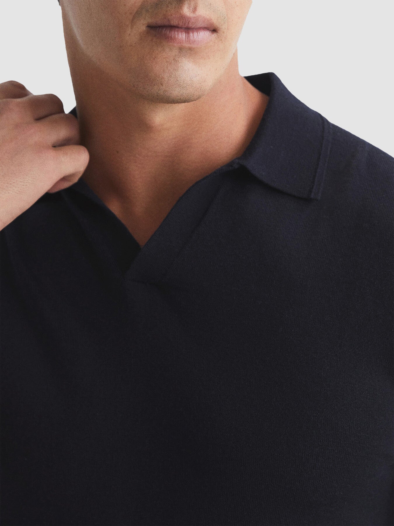Duchie Merino Wool Open Collar Polo Shirt