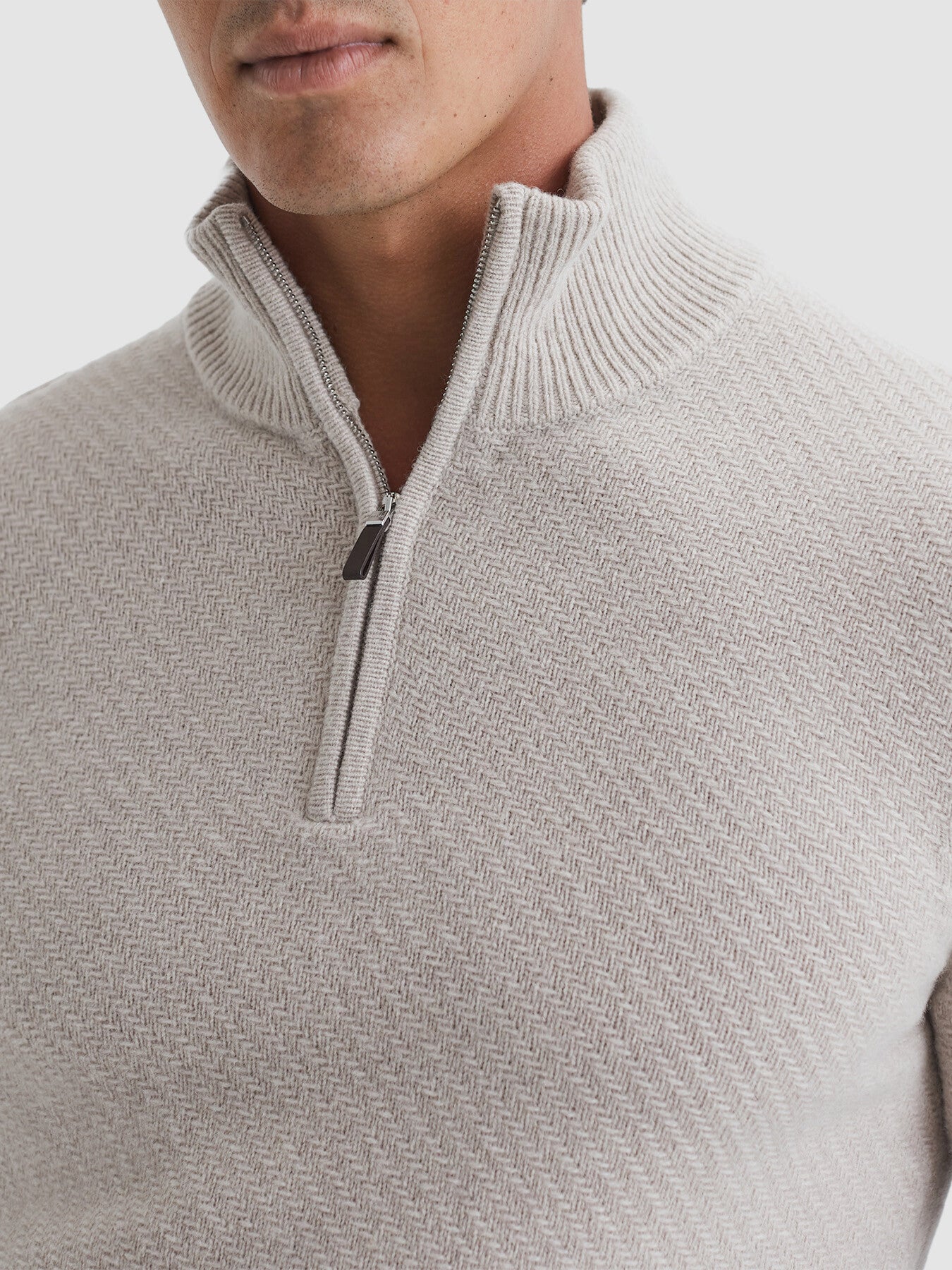 Tempo Slim Fit Knitted Half-Zip Funnel Neck Jumper