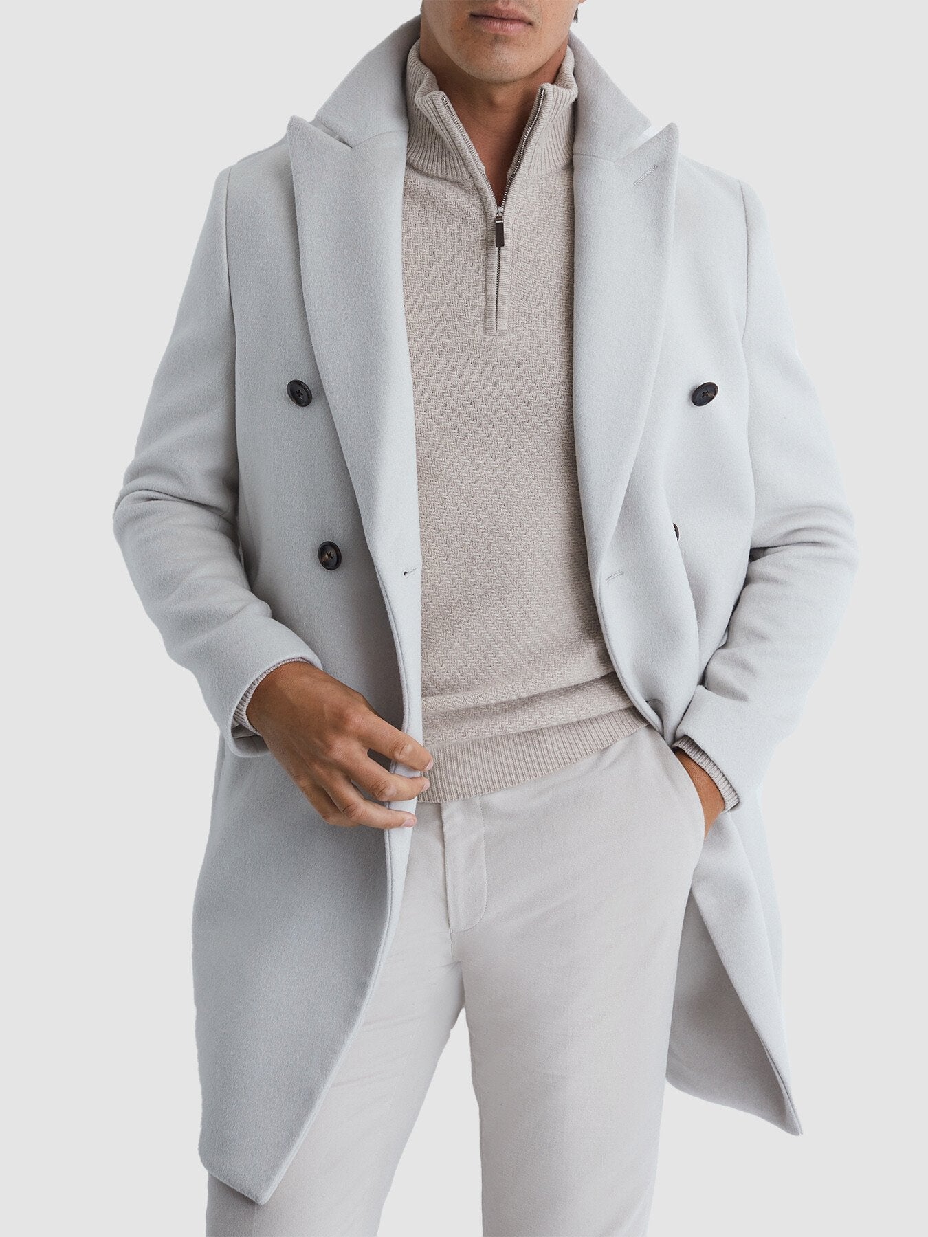 Tempo Slim Fit Knitted Half-Zip Funnel Neck Jumper