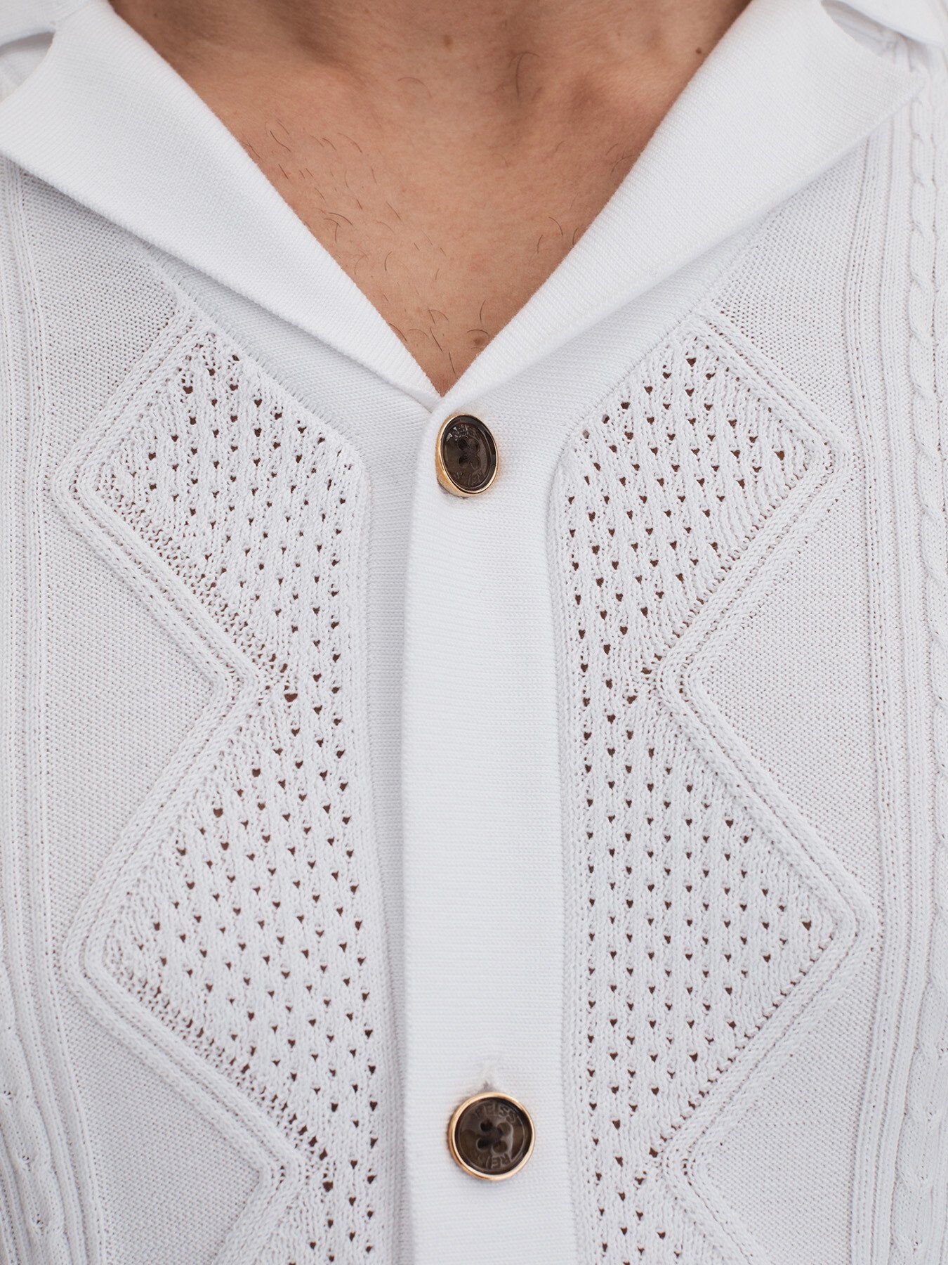 Fortune Cable Knit Cuban Collar Shirt