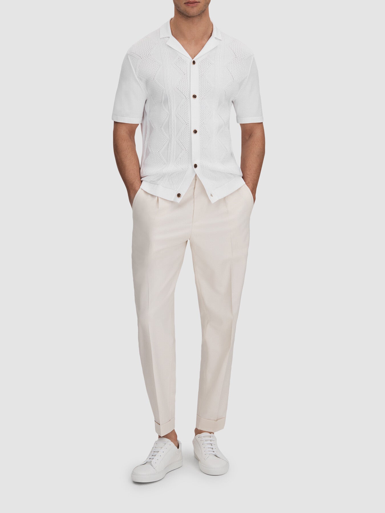 Fortune Cable Knit Cuban Collar Shirt