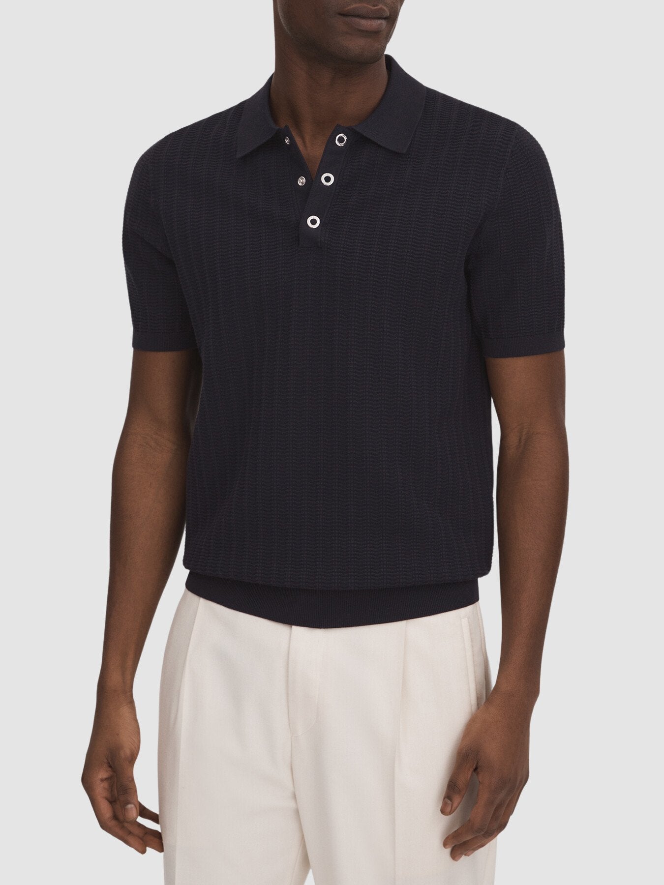 Pascoe Textured Modal Blend Polo Shirt