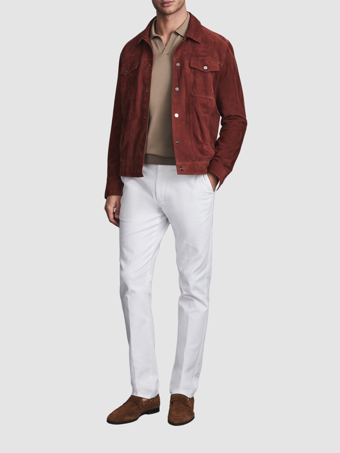 Duchie Merino Wool Open Collar Polo Shirt