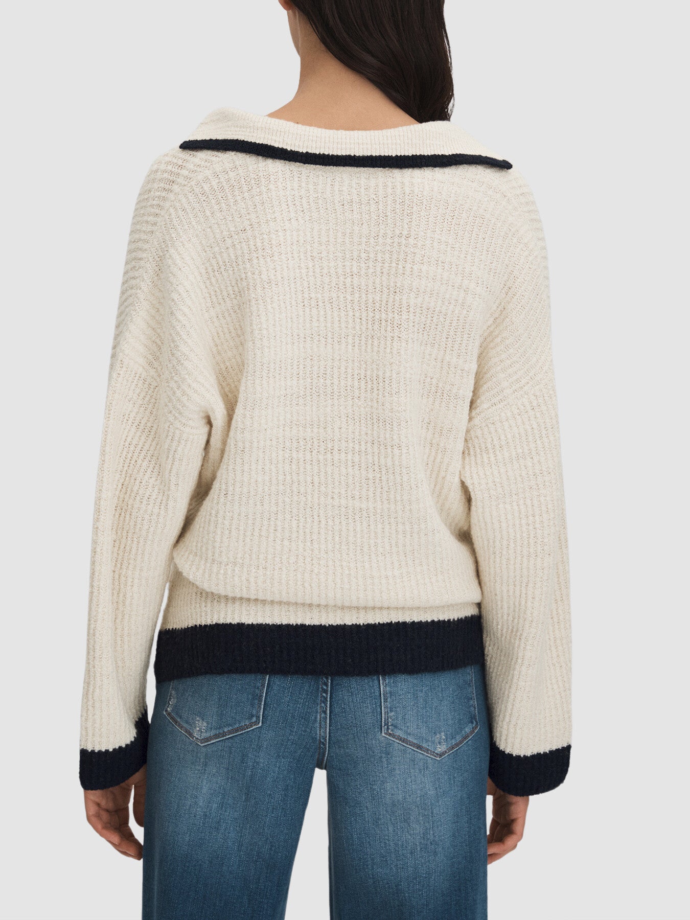 Michaela Wool Blend Open Collar Jumper
