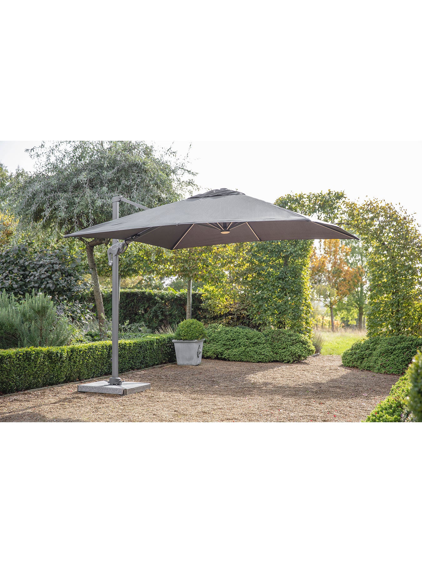 Truro Square Cantilever Parasol with LED Light & Cover