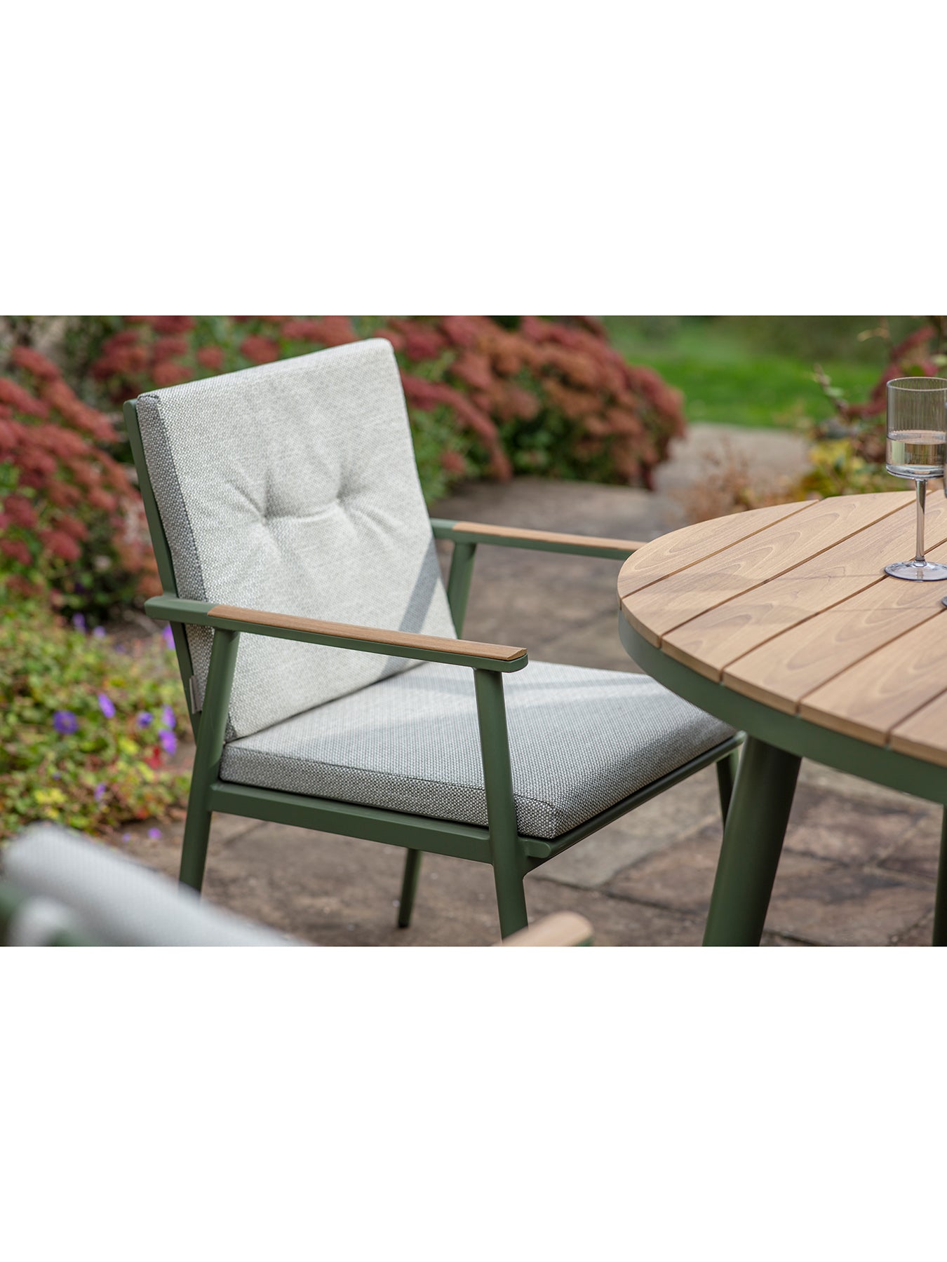 Wisley 6-Seater Garden Dining Set Sage