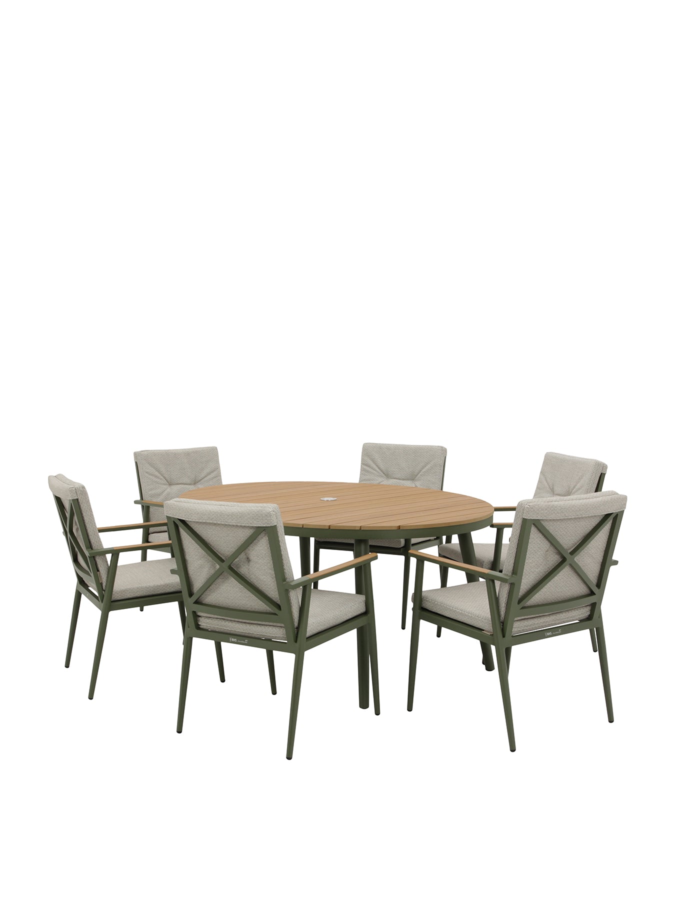 Wisley 6-Seater Garden Dining Set Sage