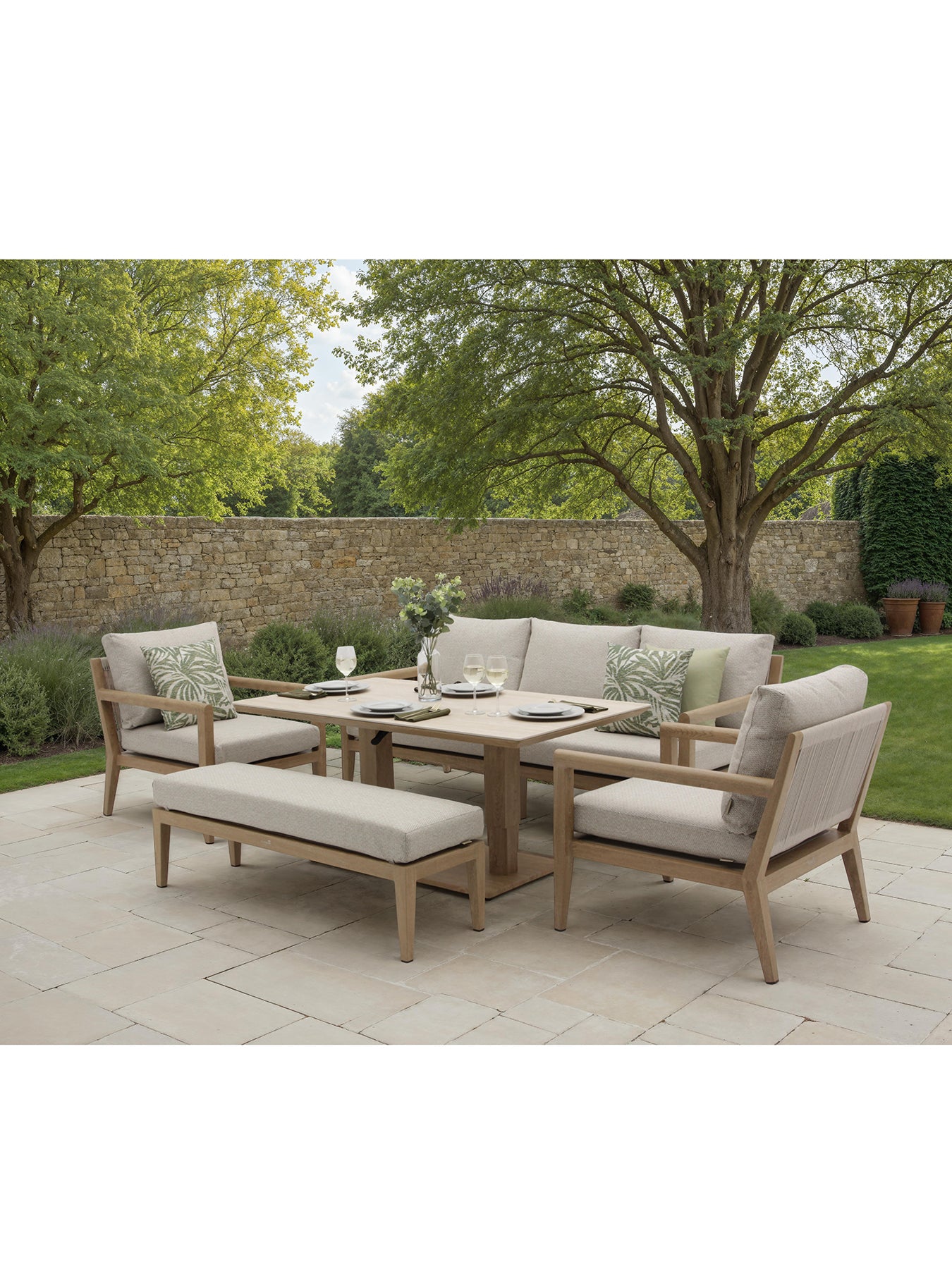 Maine 8-Seater Garden Lounge Set Cream