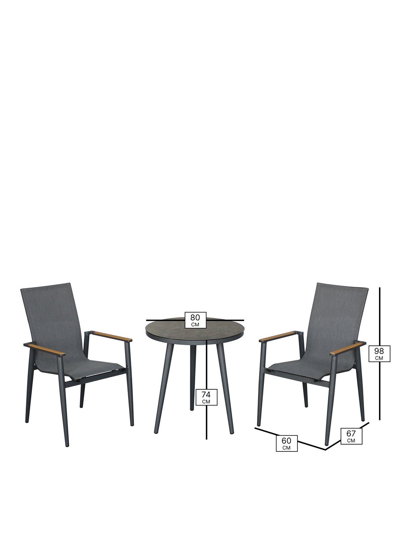 Sofia Garden Bistro Set Anthracite
