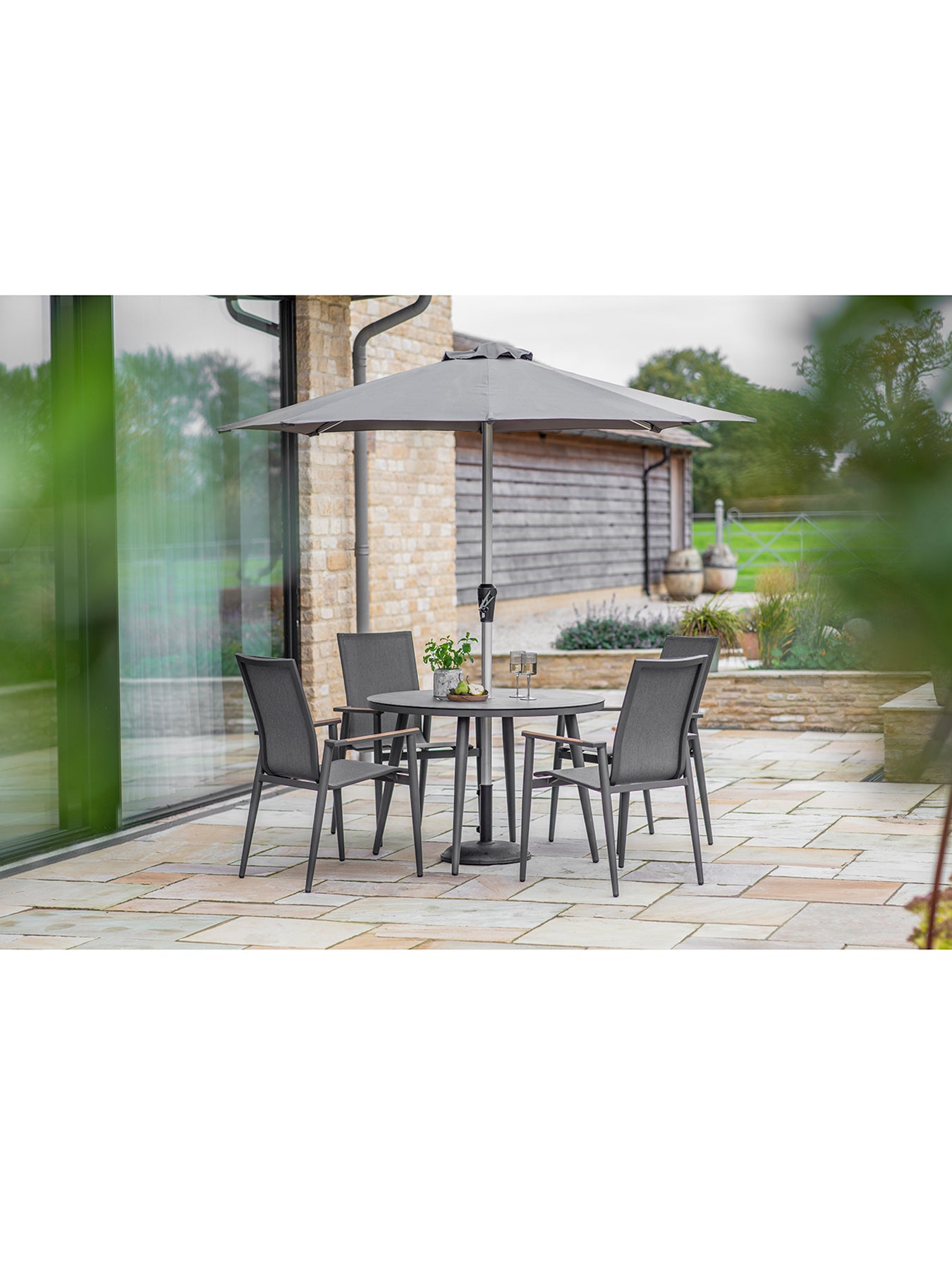 Sofia 4 Seat Garden Dining Set Anthracite