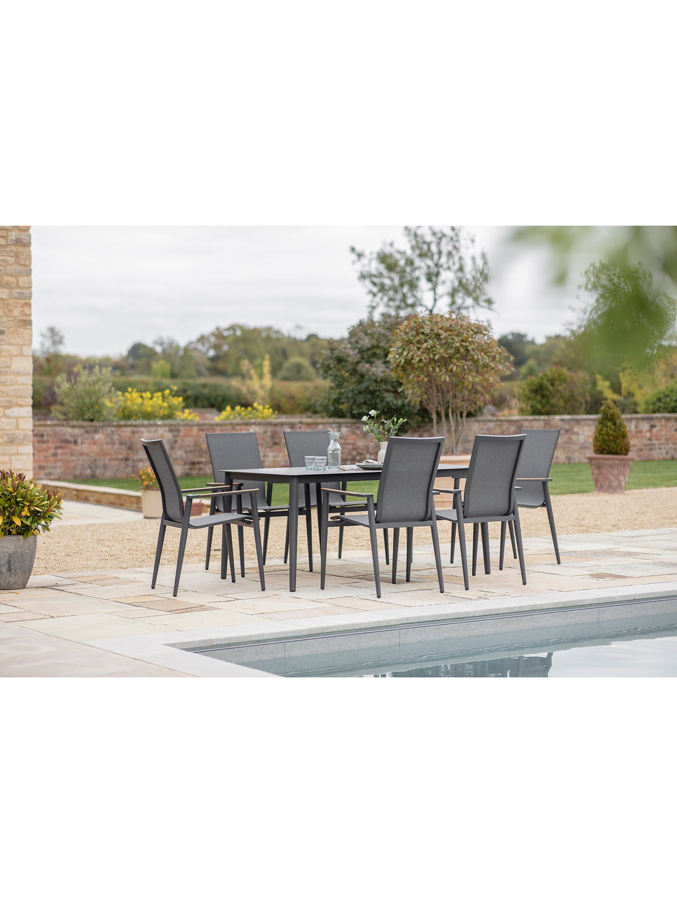 Sofia 6 Seat Garden Dining Set Anthracite