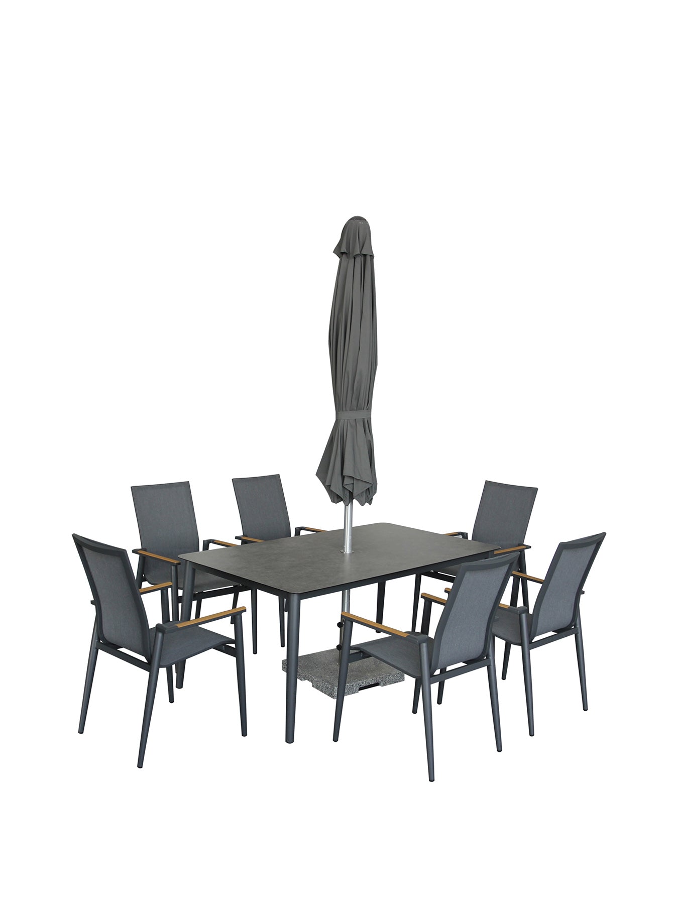 Sofia 6 Seat Garden Dining Set Anthracite