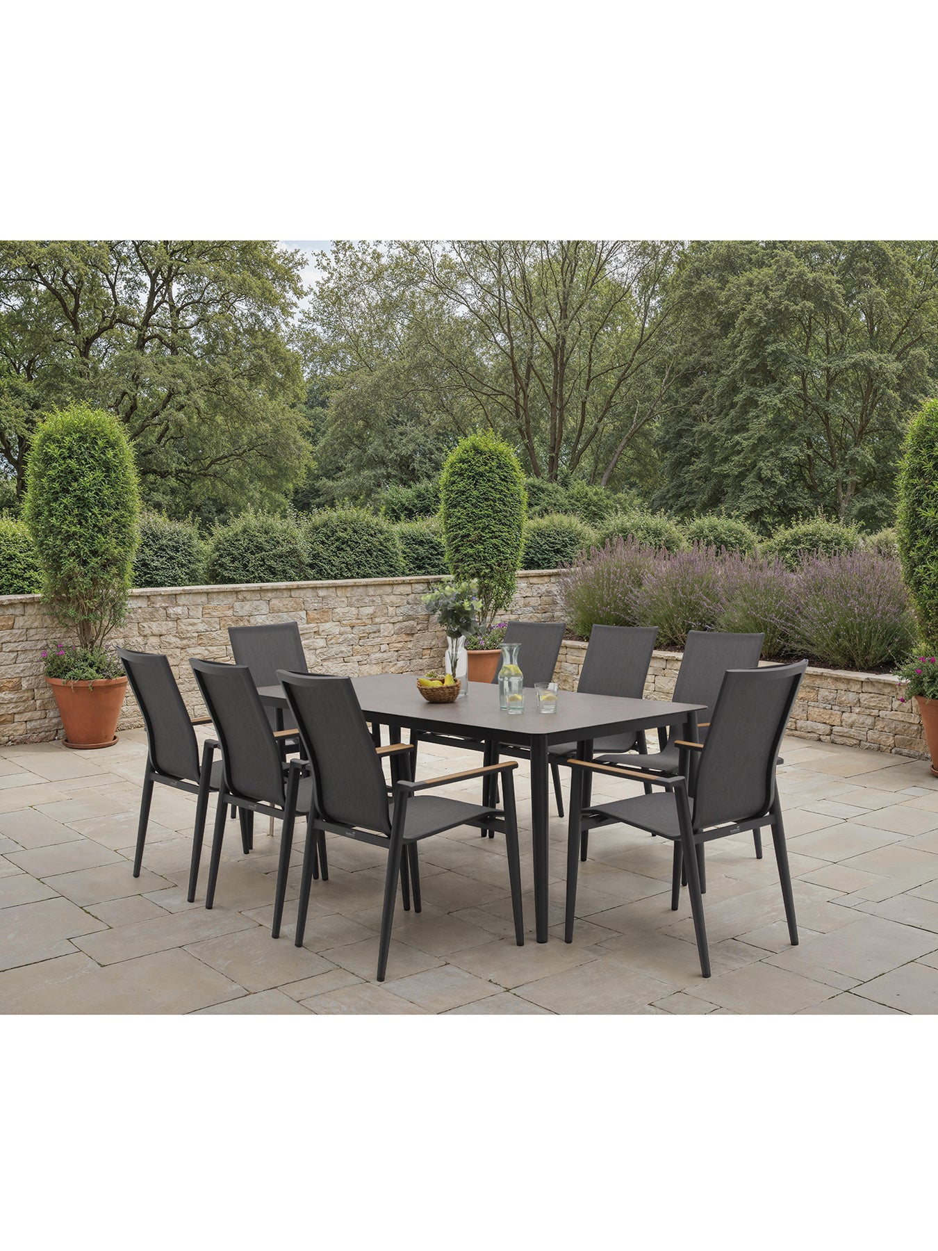 Sofia 8 Seat Garden Dining Set Anthracite