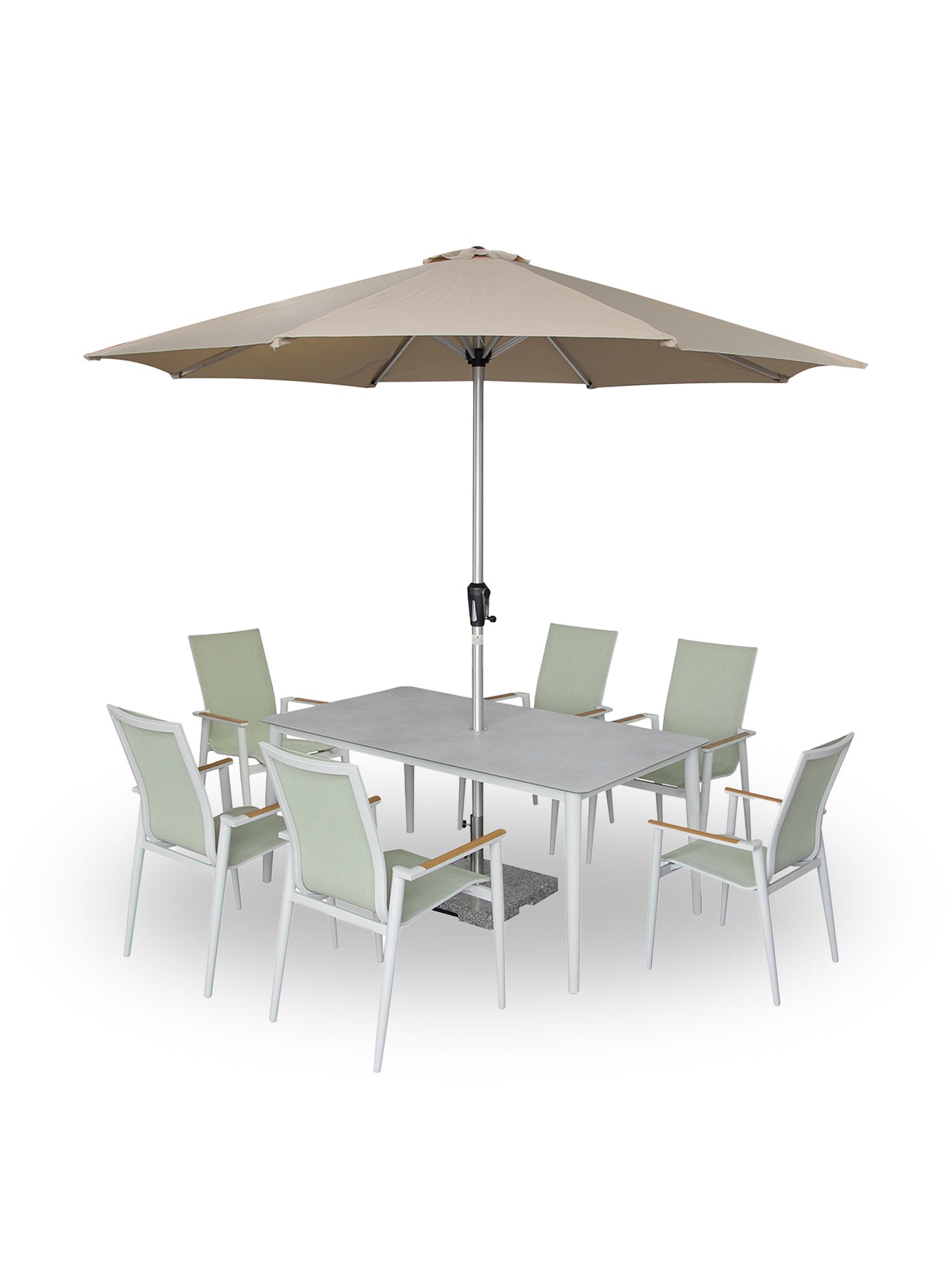 Sofia 6-Seater Garden Dining Set Green
