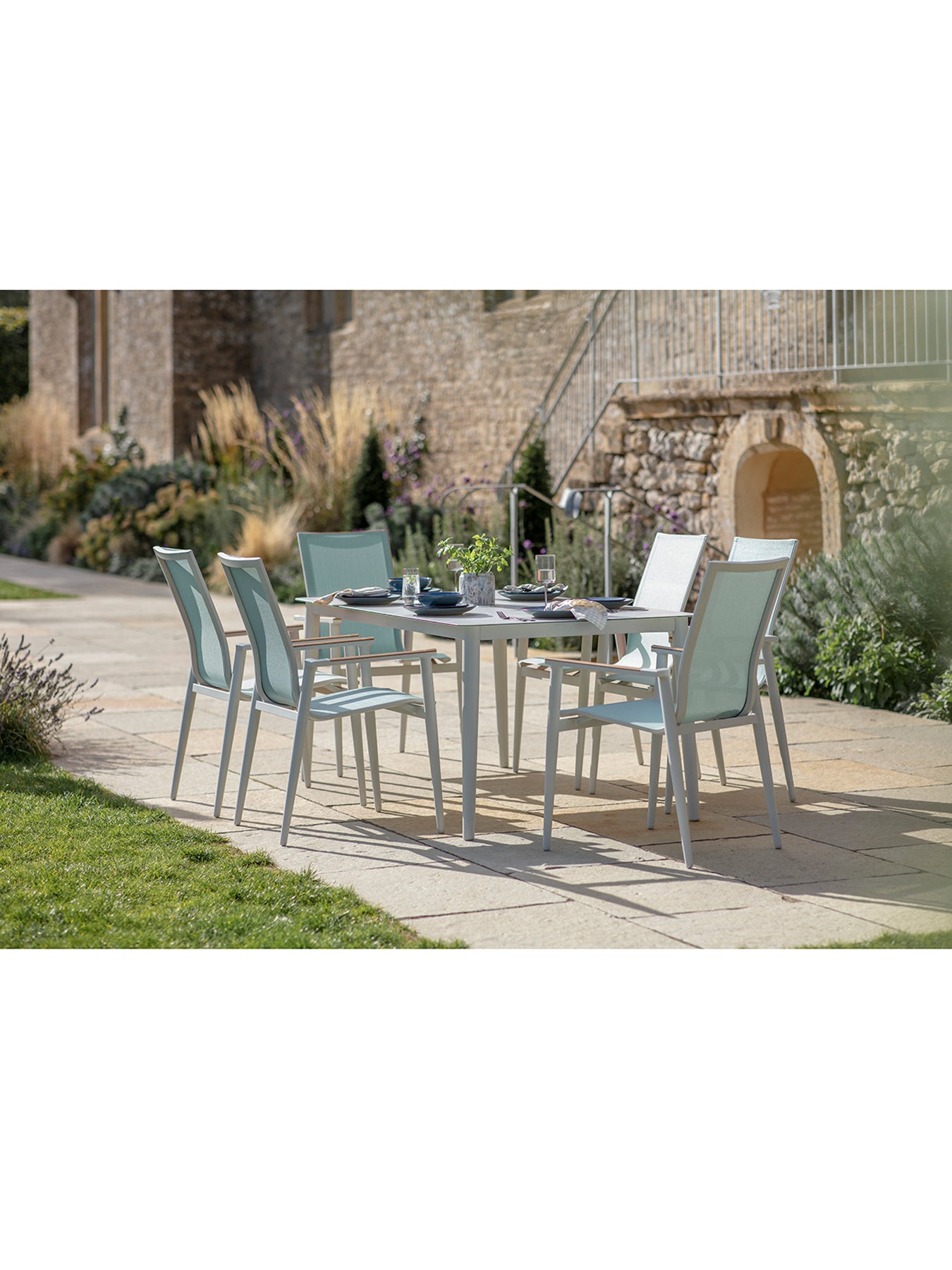 Sofia 6-Seater Garden Dining Set Blue