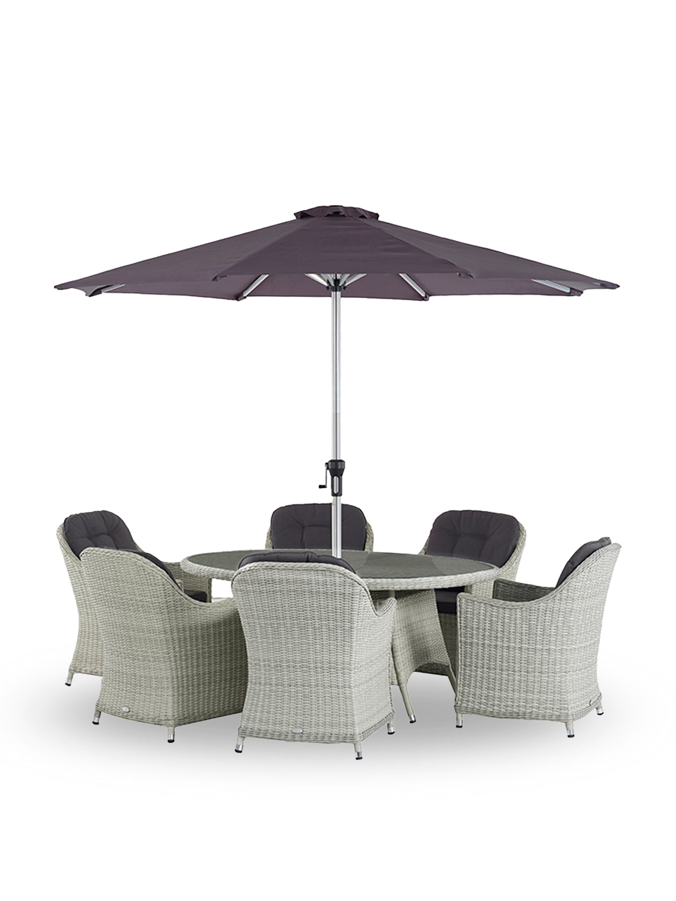 Monterey 6-Seater Rattan Garden Dining Set Grey