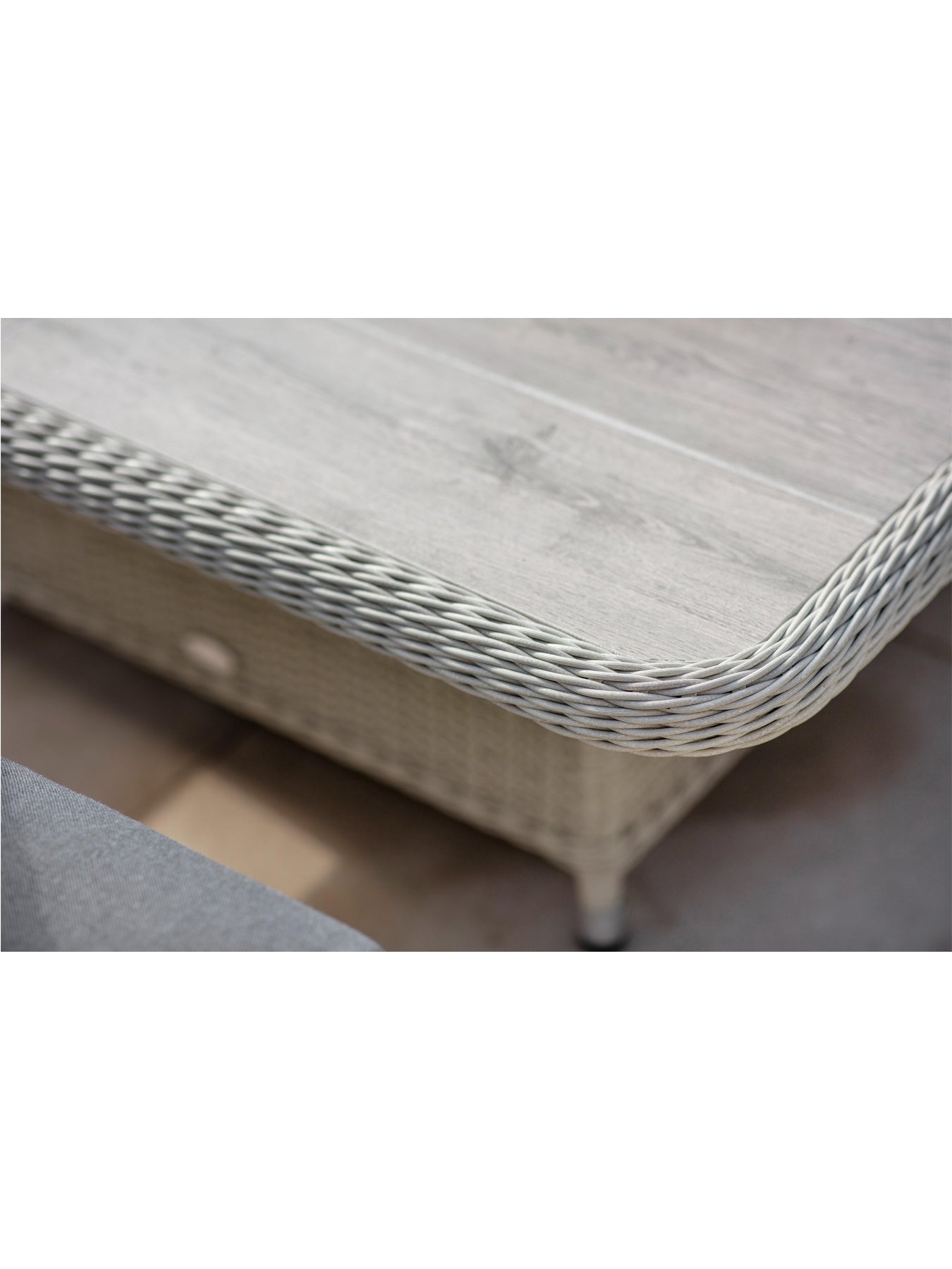 Monterey Dove Grey 8-Seater Rattan Curved Corner Sofa with Square Dual Height Table & 2 Benches