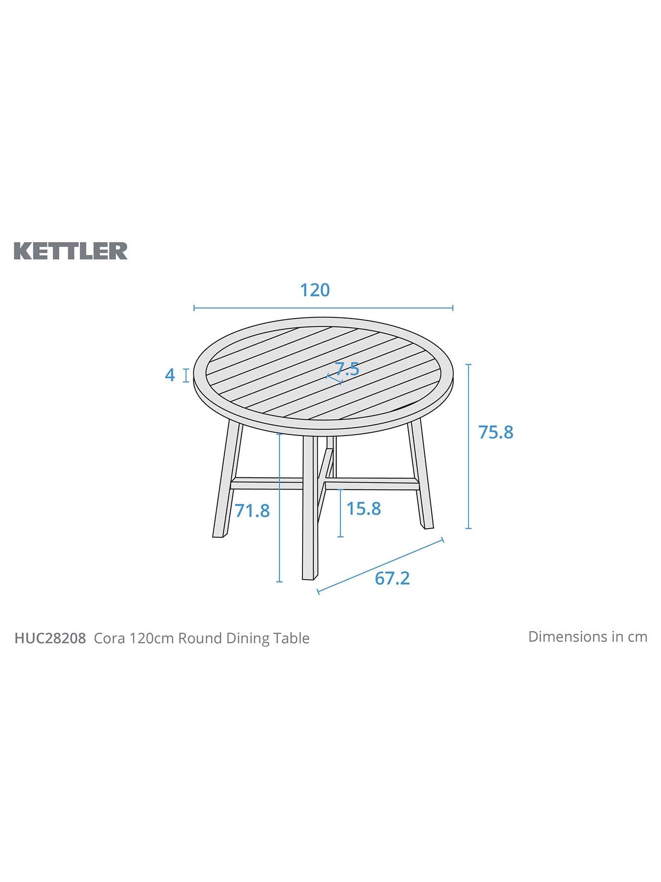 Cora Rope 4-Seater Garden Dining Set Cream