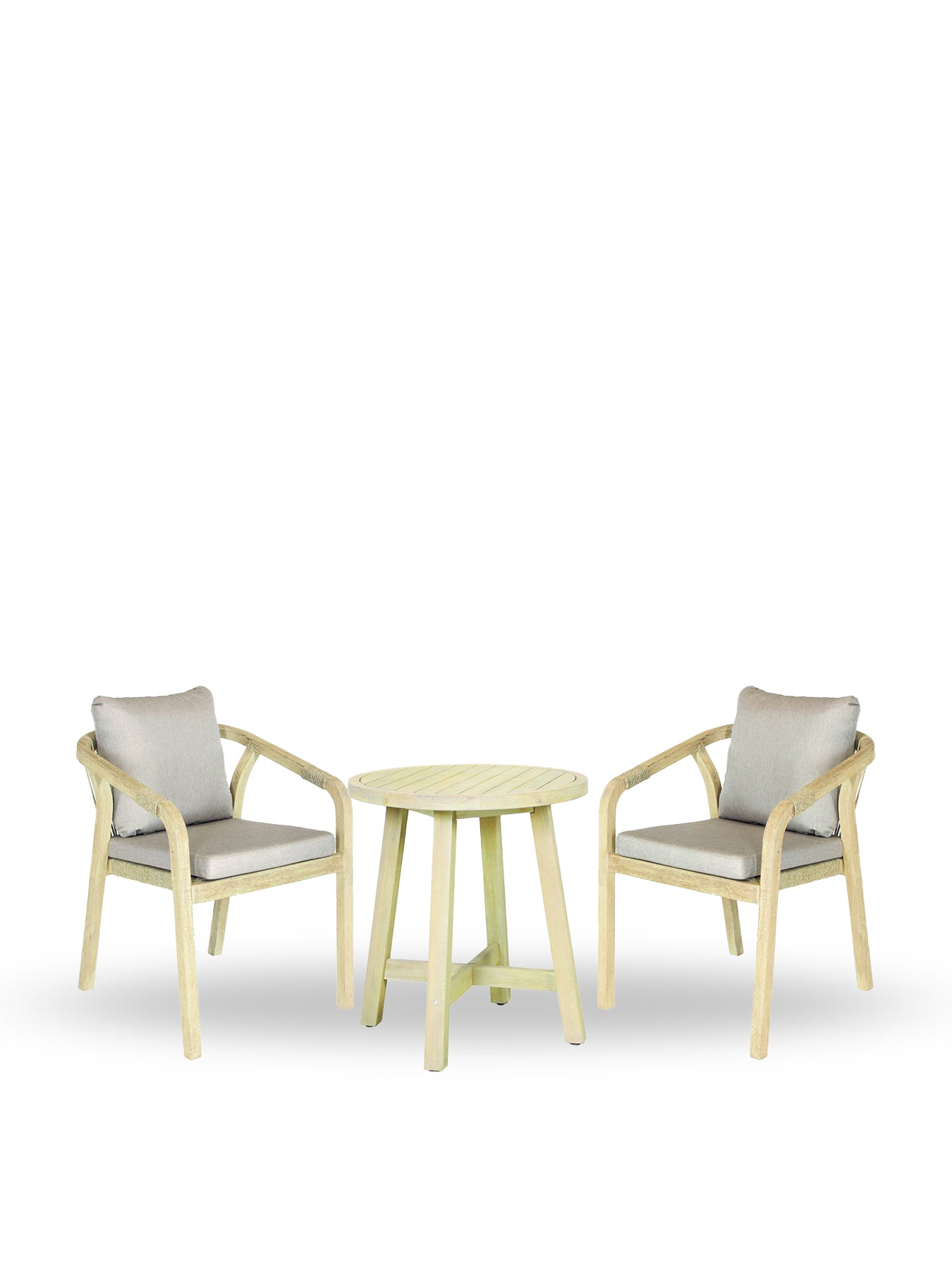 Cora Rope Garden Bistro Set Cream