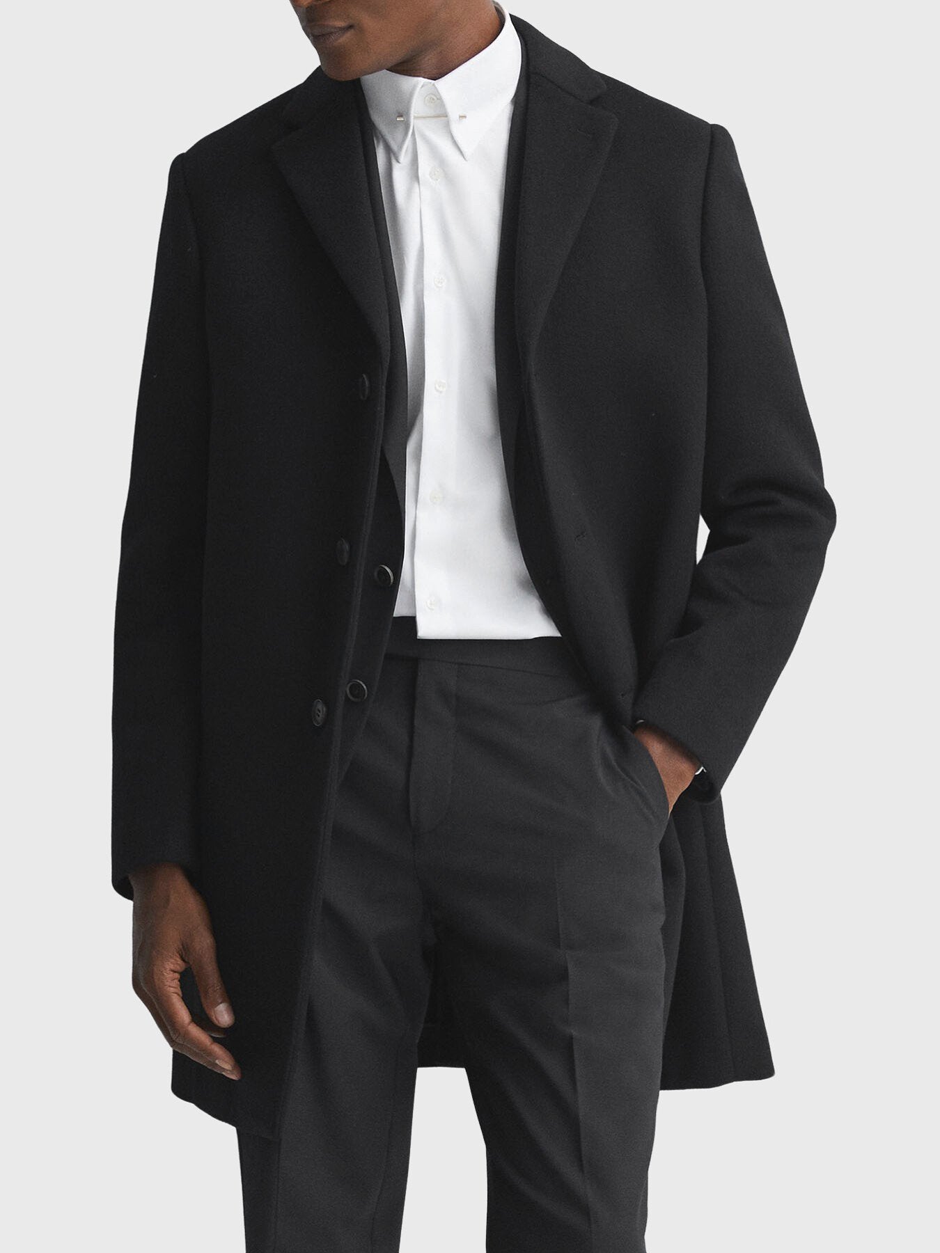 Gable Wool Blend Single Breasted Epsom Overcoat