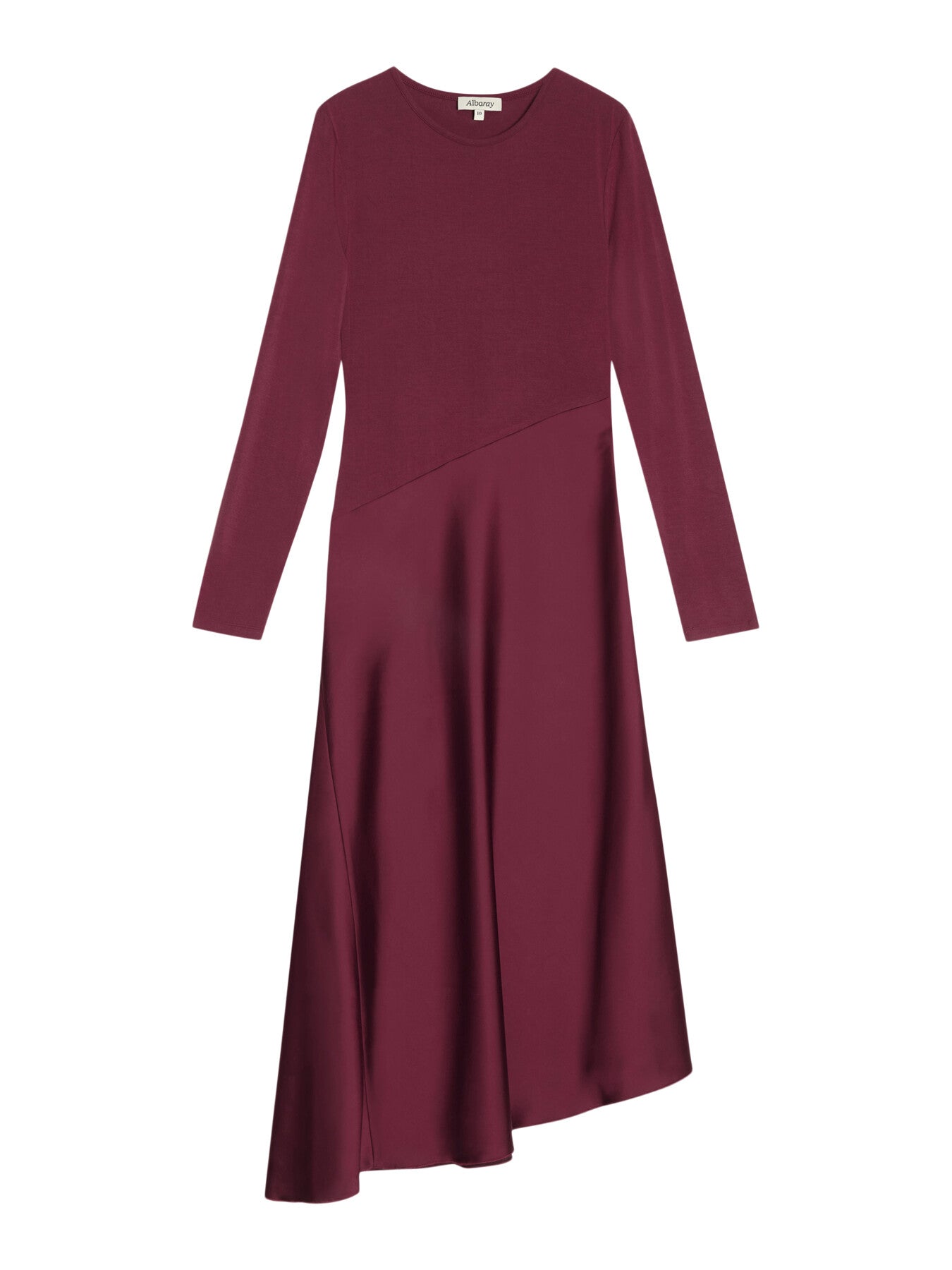 Satin & Jersey Asymmetric Dress