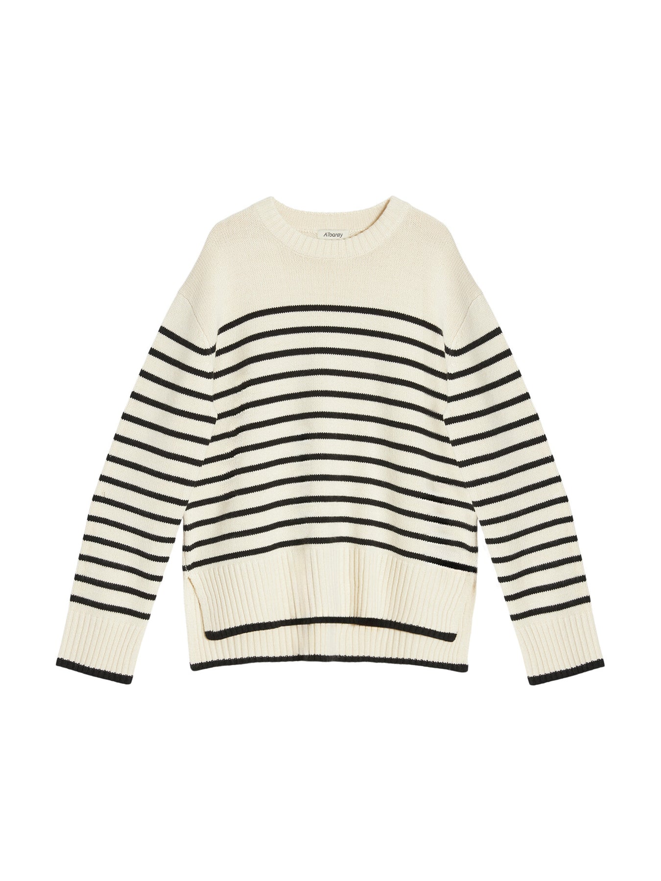 Breton Stripe Crew Jumper Cream