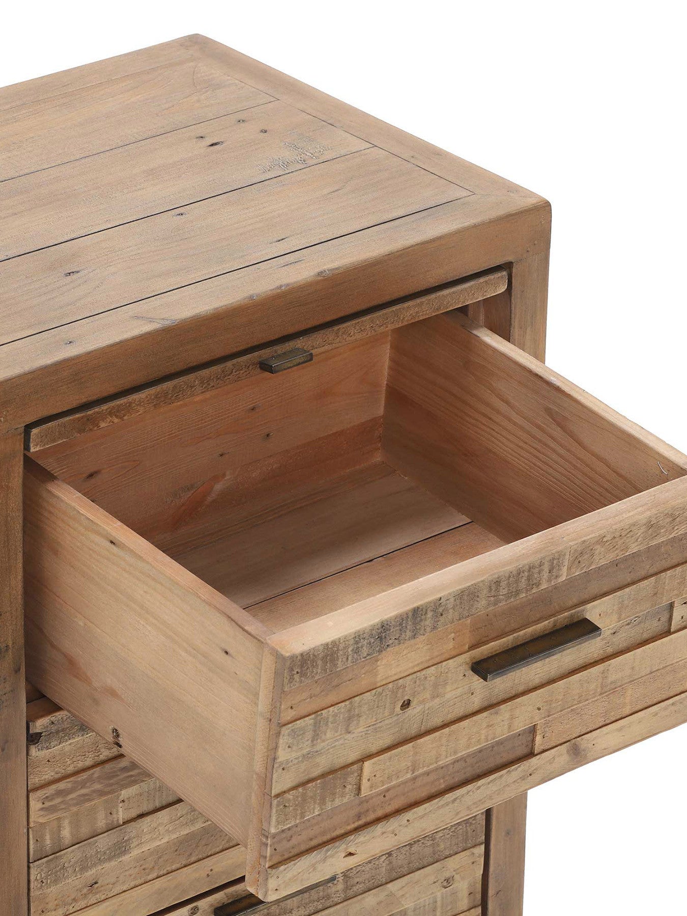 Charlie Reclaimed Wood 3 Drawer Bedside Table