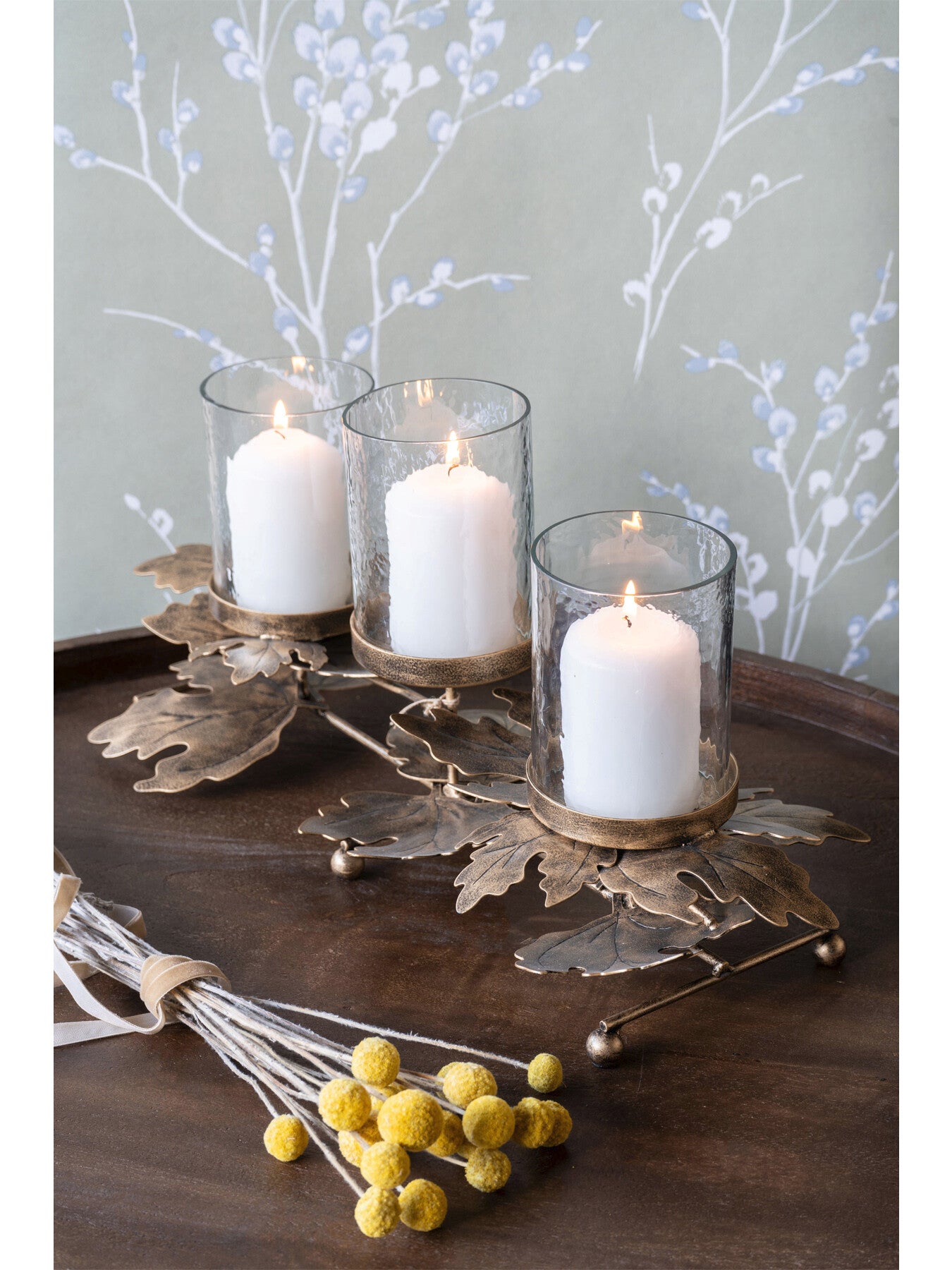 Corrina Leaf Triple Votive Candleholder