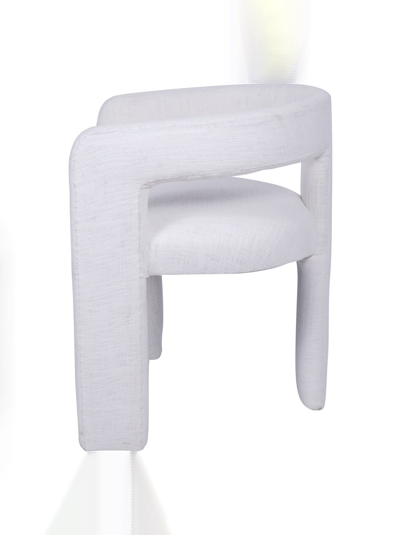 Fully Upholstered Ivory Slub Chair