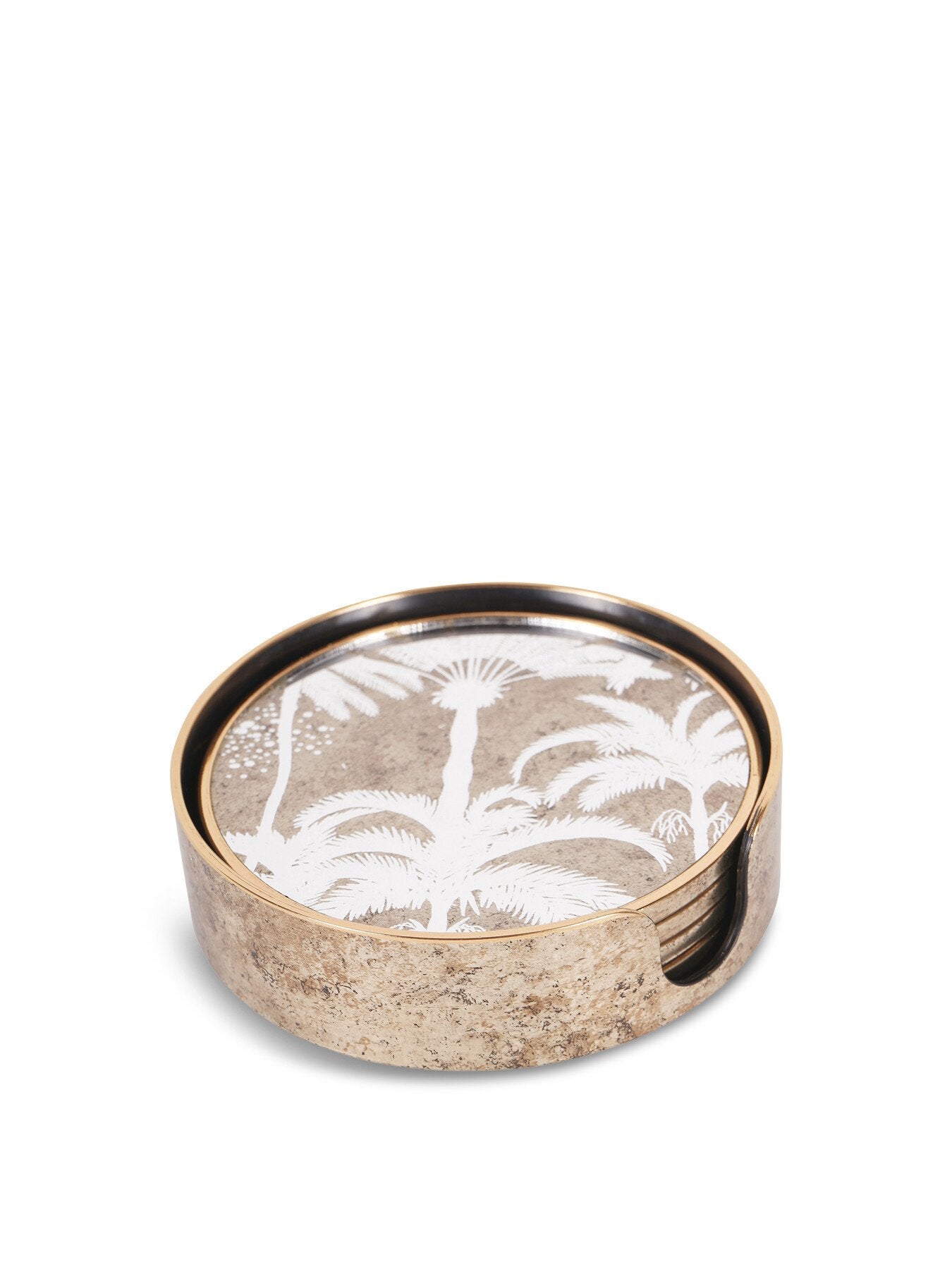 Palm Tree Set Of 4 Round Coasters