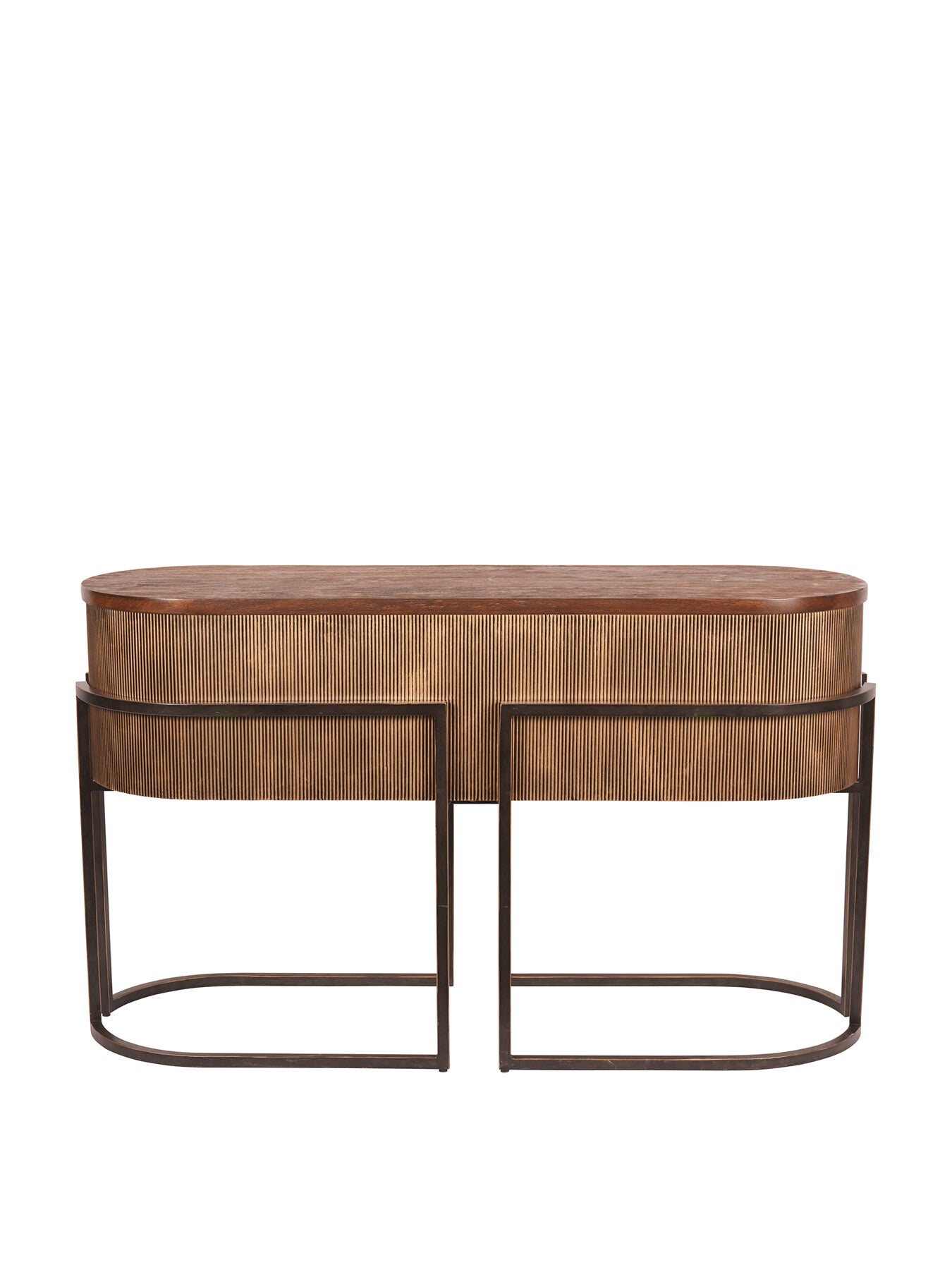 Hunter Corrugated Antique Gold Console Table