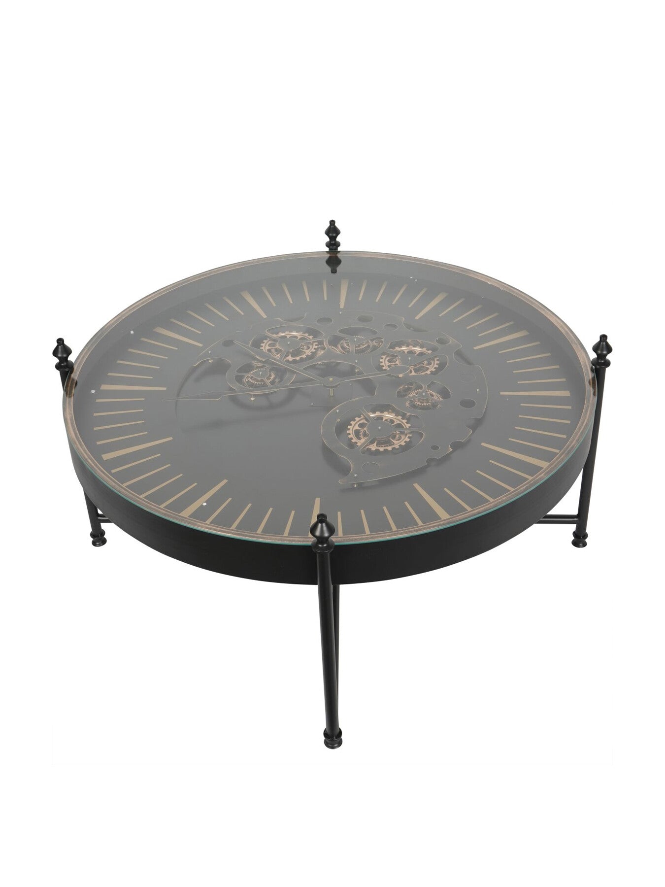 Palladium Coffee Table with Moving Dials Black Gold