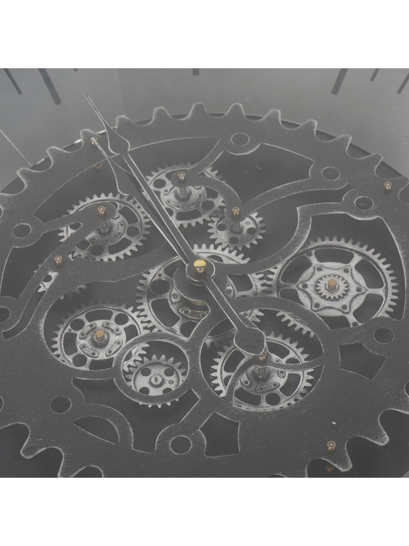Palladium Side Table Clock with Moving Dials Black
