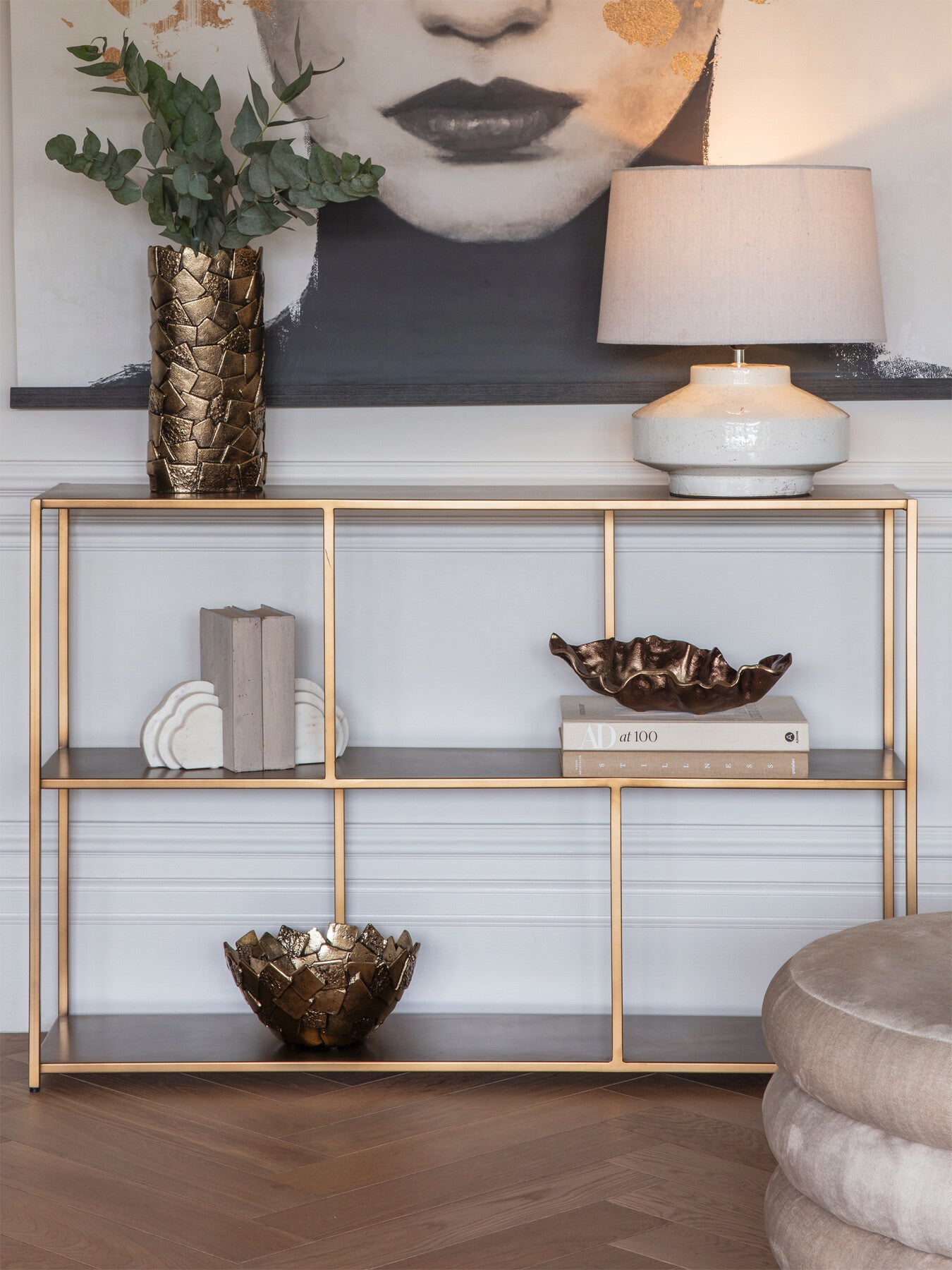 Brooks Console Table Brushed Champagne