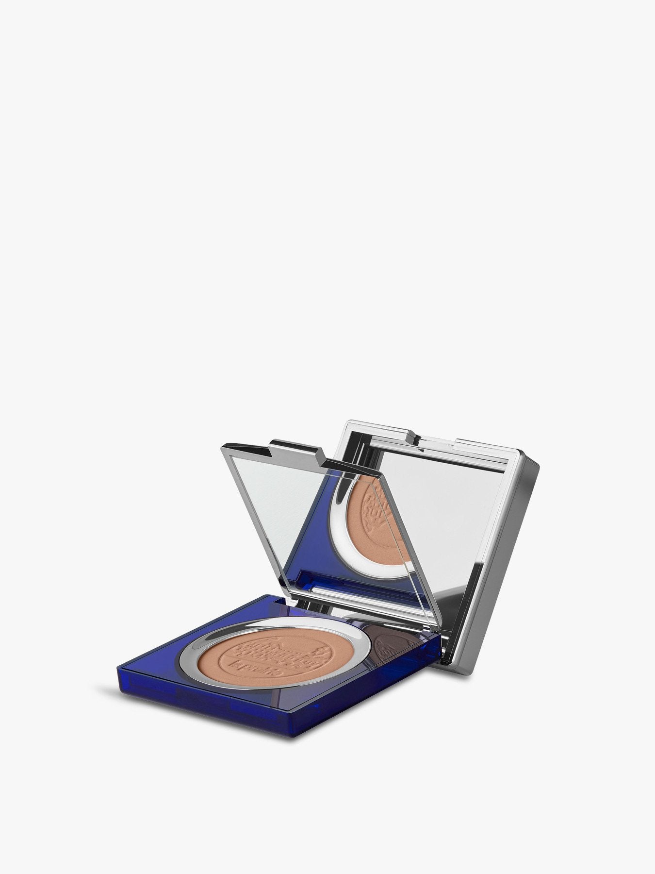 open view of skin caviar powder foundation and attached mirror