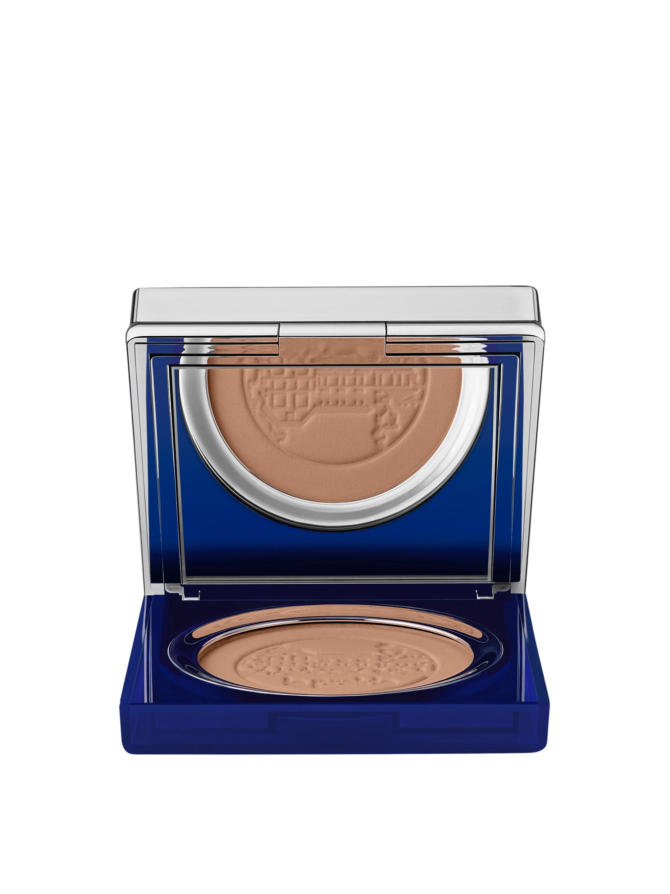 open eye level view of skin caviar foundation powder